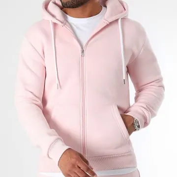 Felpa con cappuccio e zip 3346 Rosa pallido