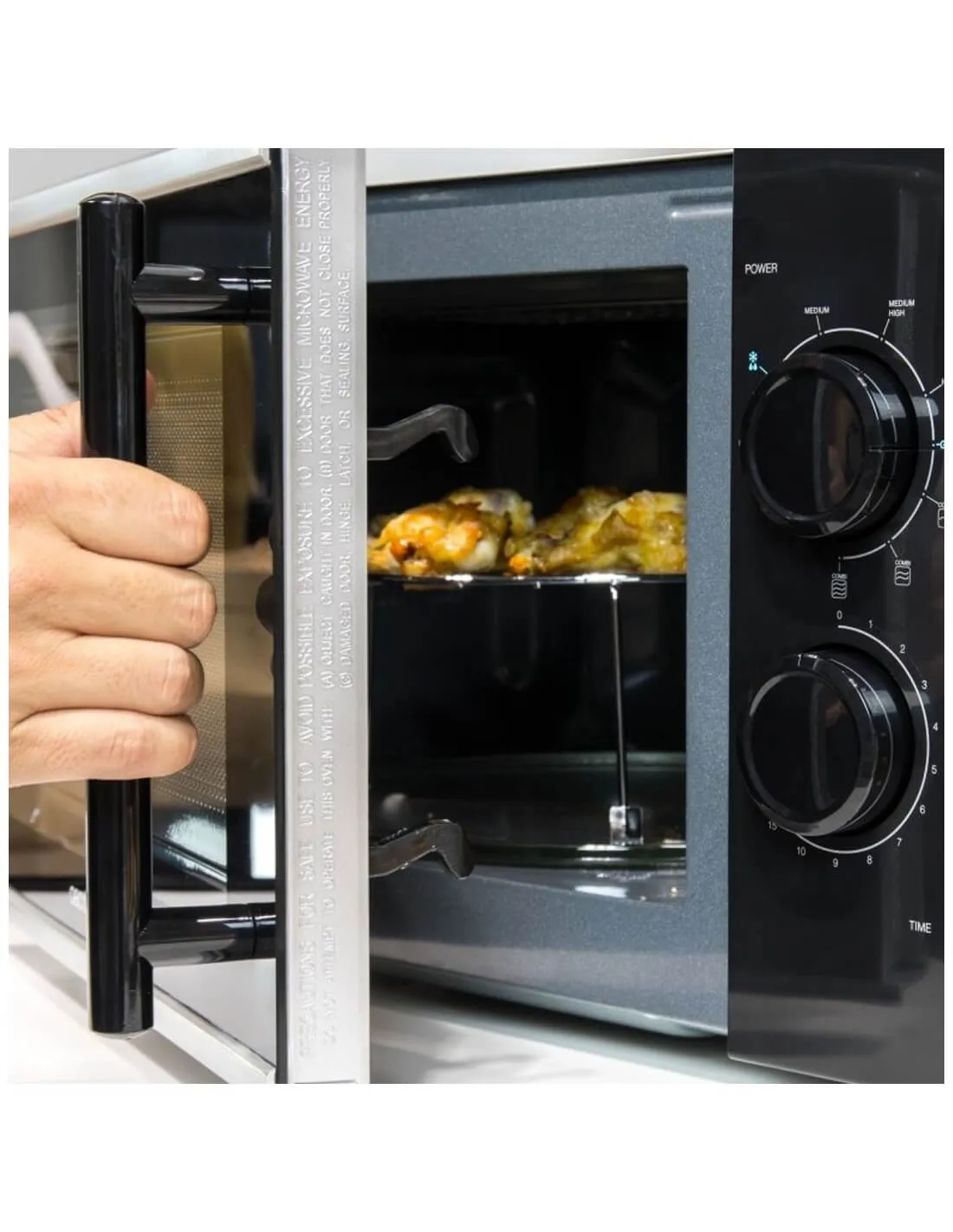 Forno a Microonde Argentato con Grill