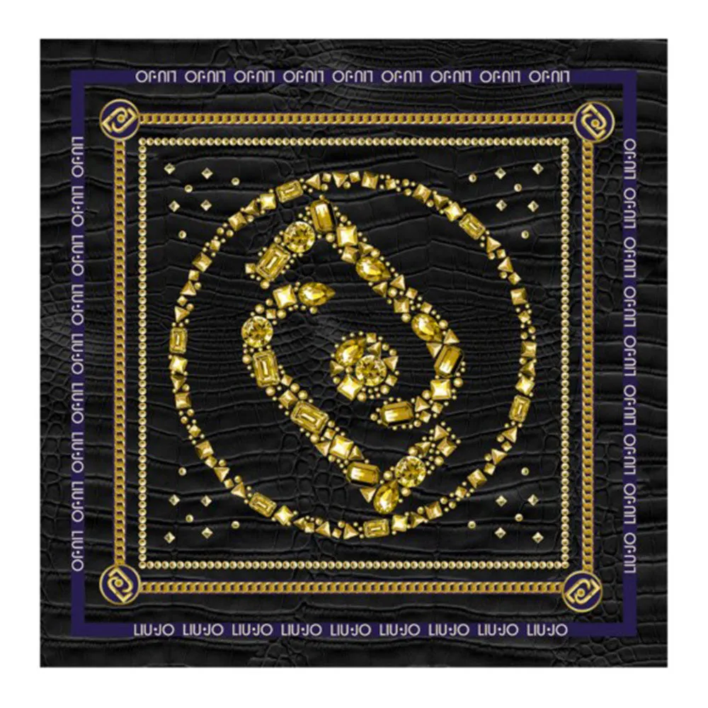 Foulard Donna 120 x 120 cm LIU JO in Tessuto stampato Nero
