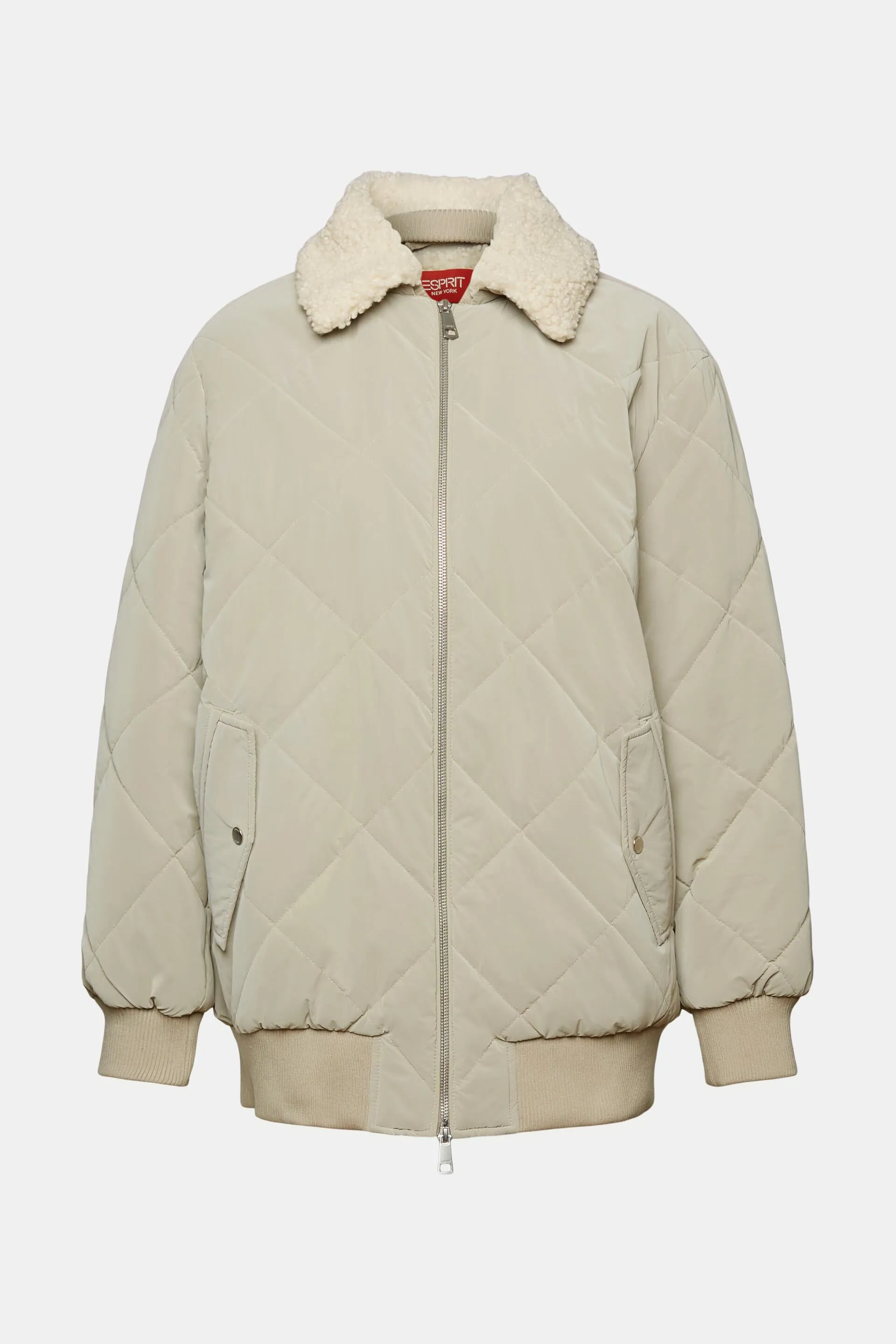 Giacca bomber imbottita con pelliccia teddy