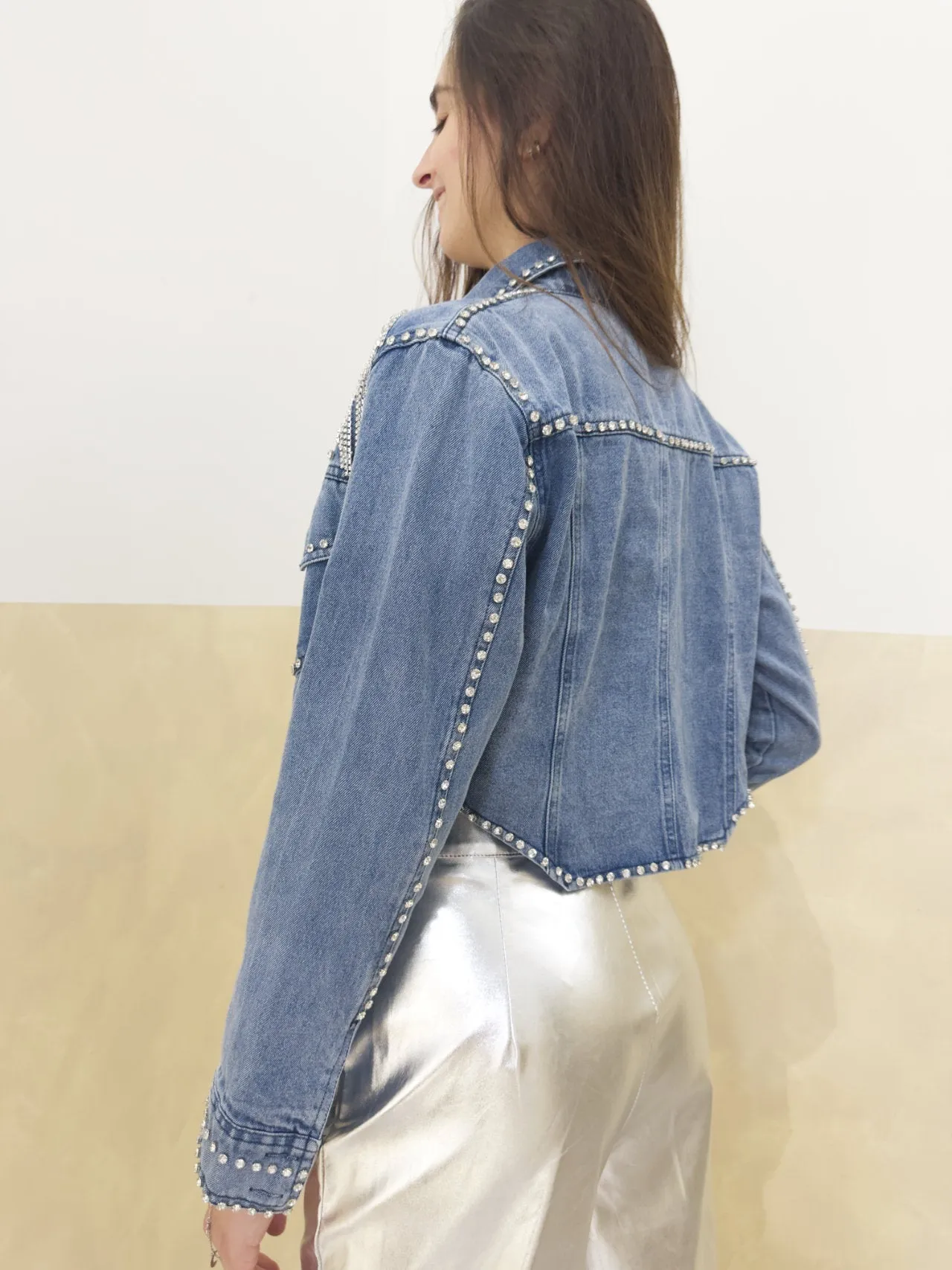 Giacca di jeans con strass