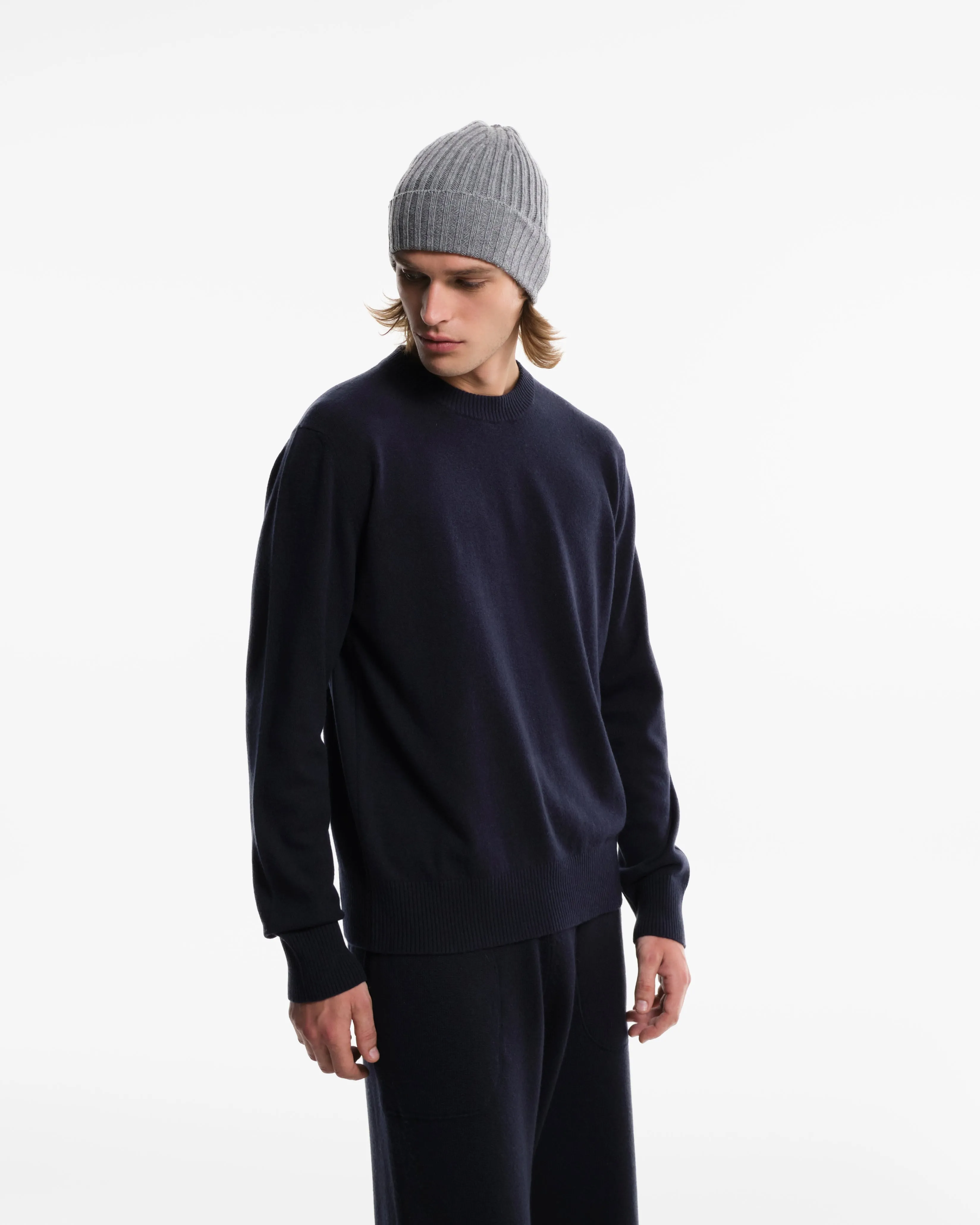 Girocollo in Cashmere blu