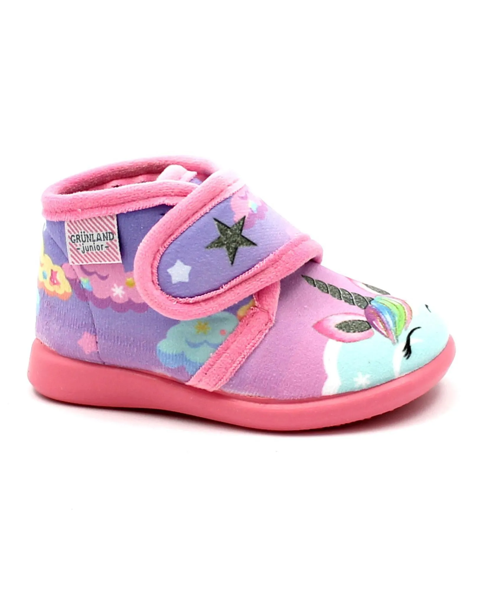 GRUNLAND DALY PA1214 rosa scarpe bambina pantofole tessuto strappo plantare