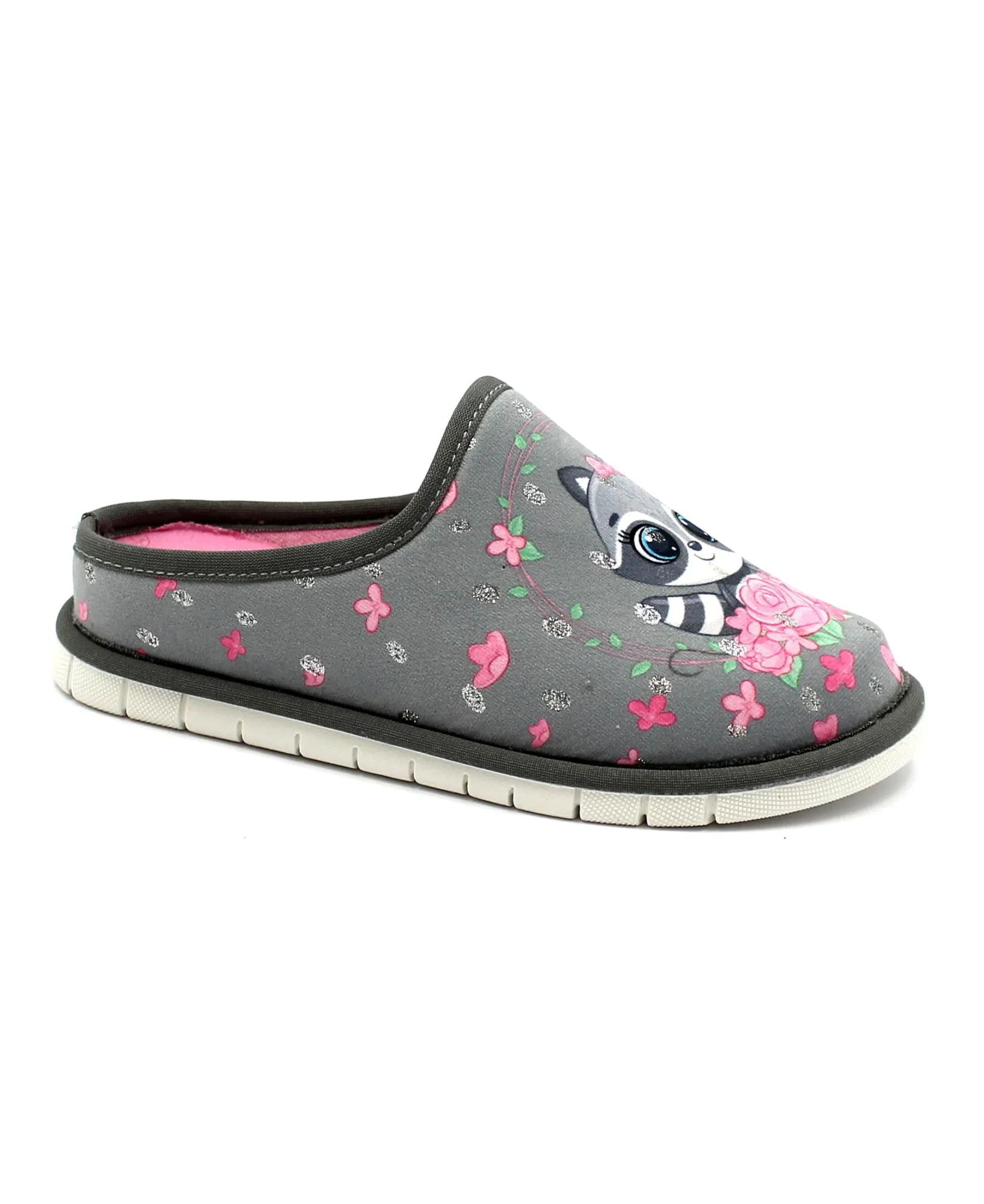 GRUNLAND FIMO CI3032 grigio ciabatte pantofole bambina panno morbido
