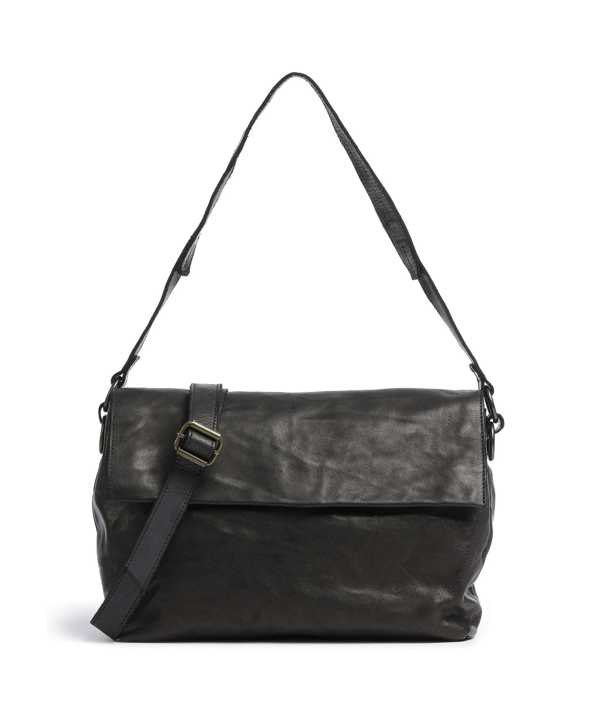  Harold's Submarine Borsa a spalla pelle bovina nero  