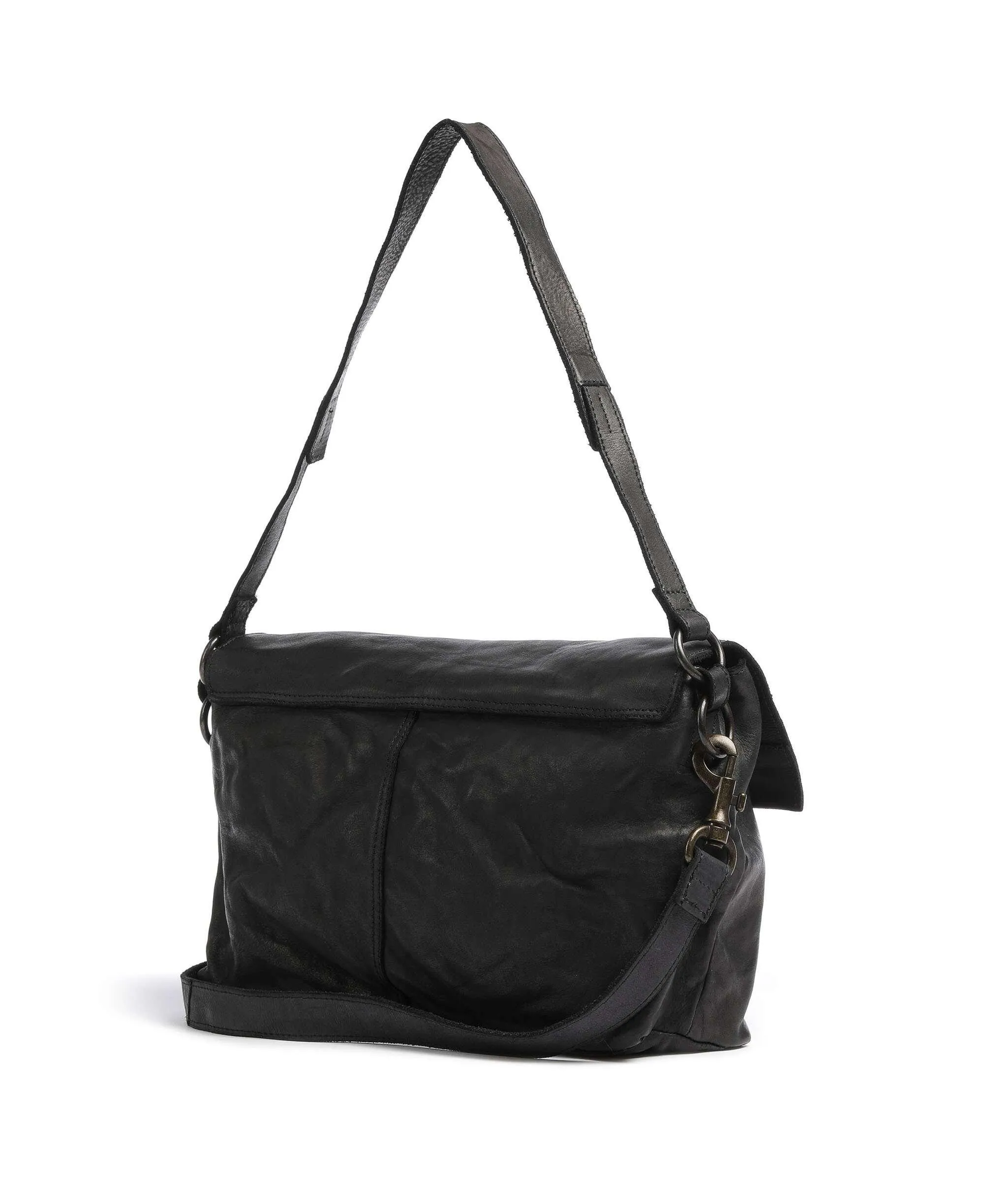  Harold's Submarine Borsa a spalla pelle bovina nero  