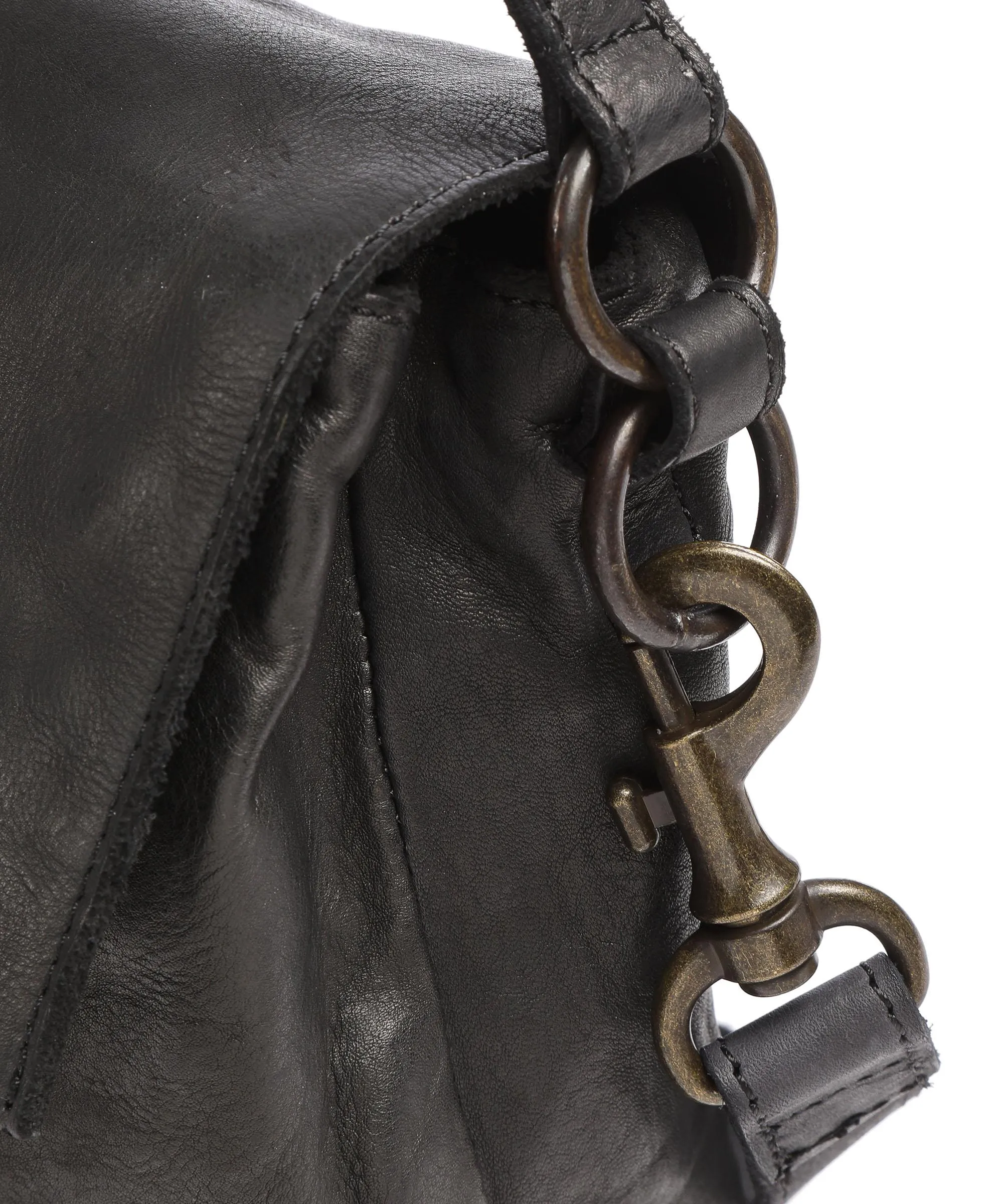 Harold's Submarine Borsa a spalla pelle bovina nero  