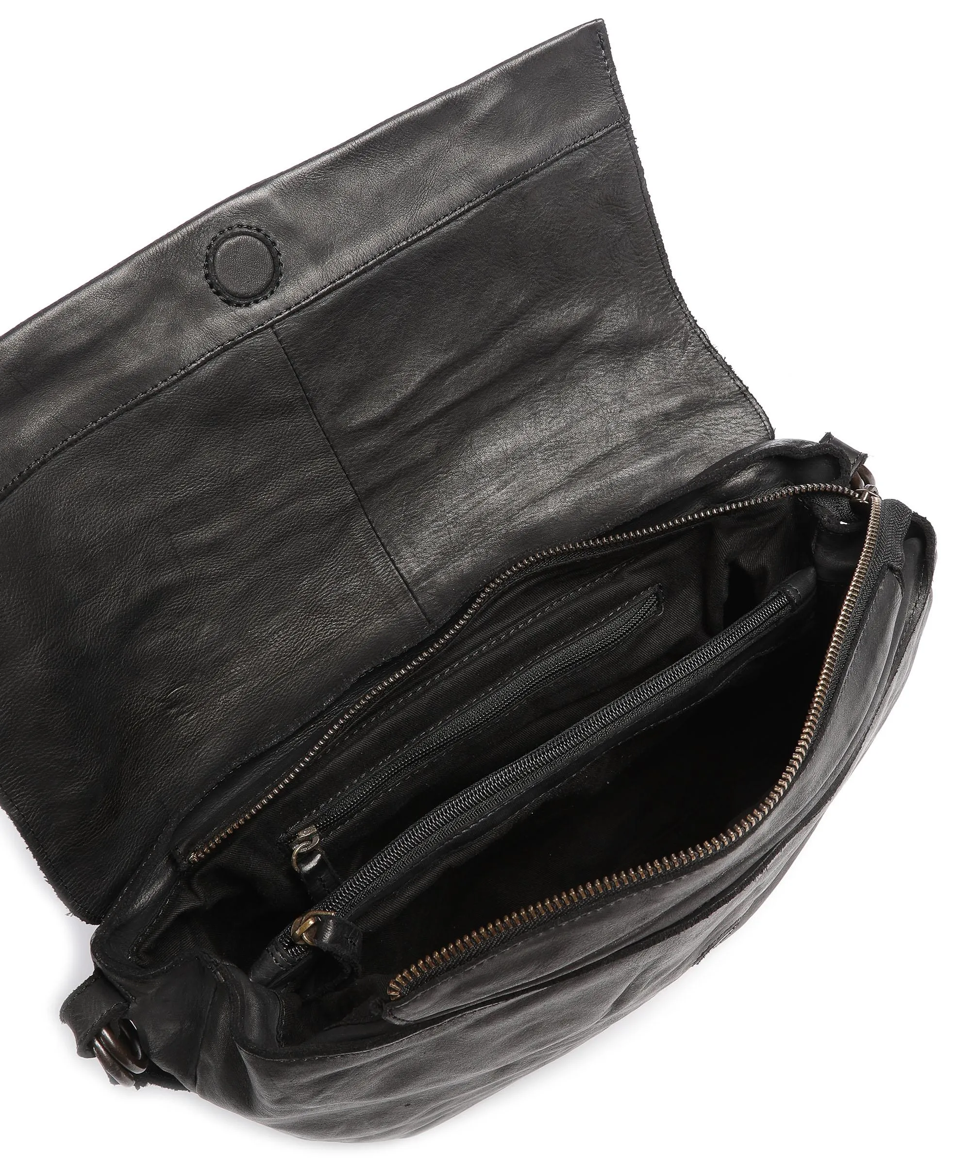  Harold's Submarine Borsa a spalla pelle bovina nero  