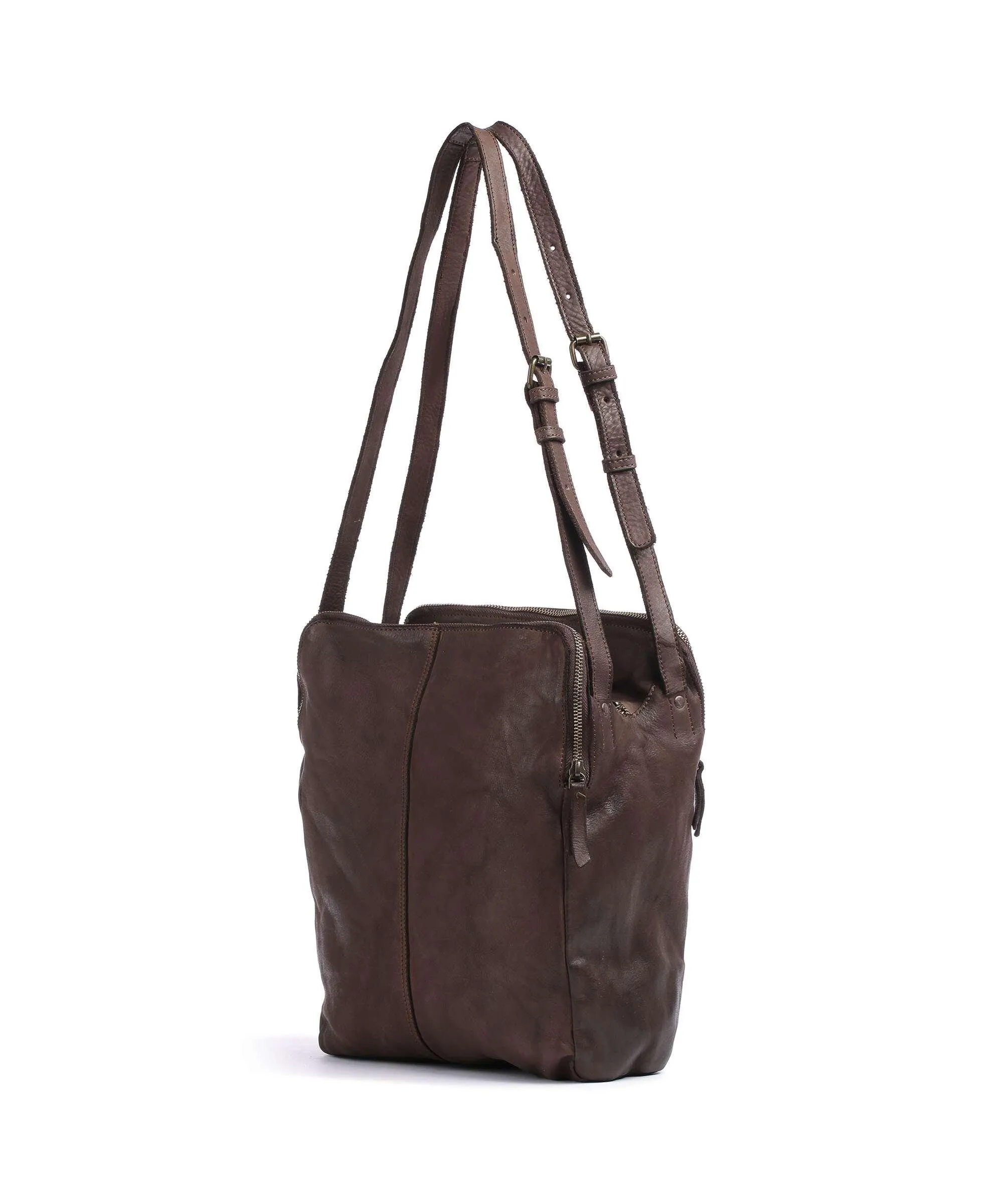  Harold's Submarine Borsa hobo pelle granulata marrone scuro  