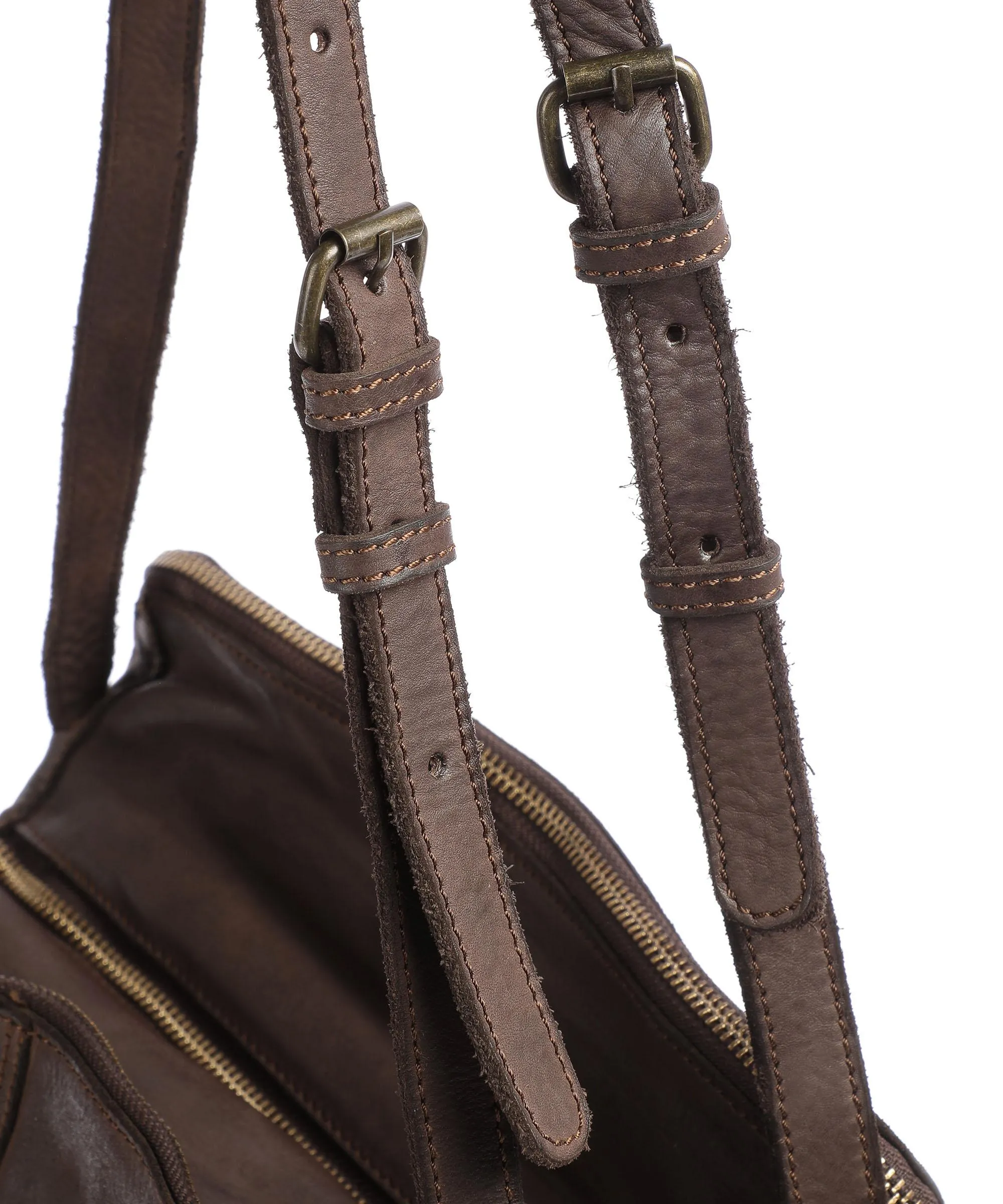  Harold's Submarine Borsa hobo pelle granulata marrone scuro  