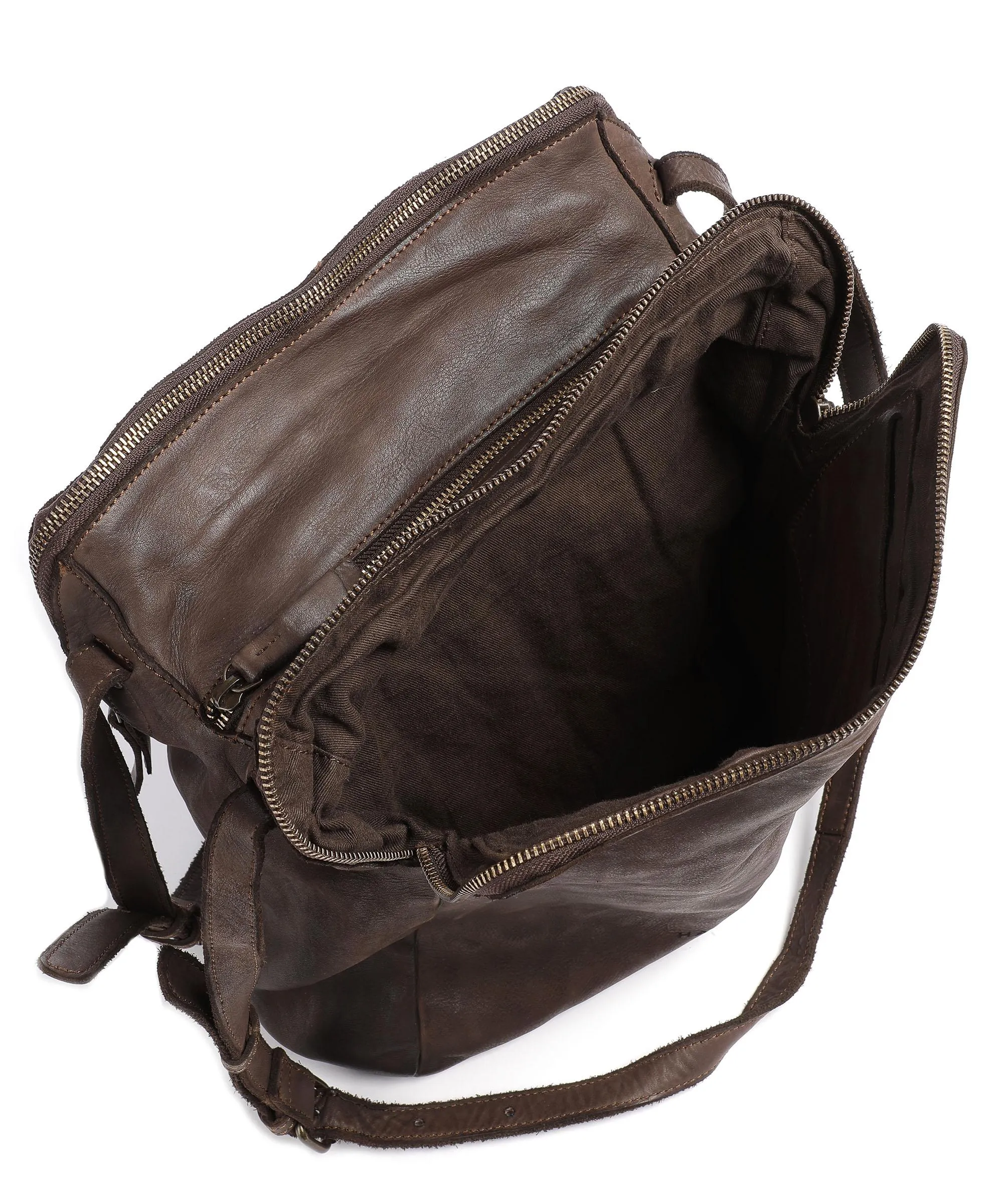  Harold's Submarine Borsa hobo pelle granulata marrone scuro  