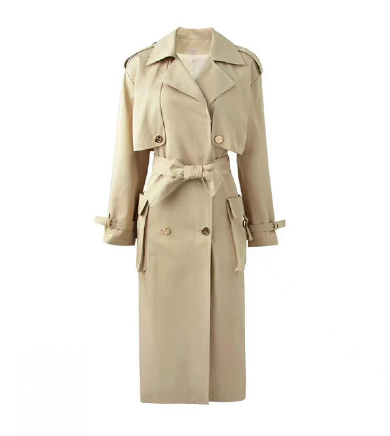 High Street 2023 Autunno Inverno Designer Moda Donna Elegante doppiopetto Trench con cintura soprabito