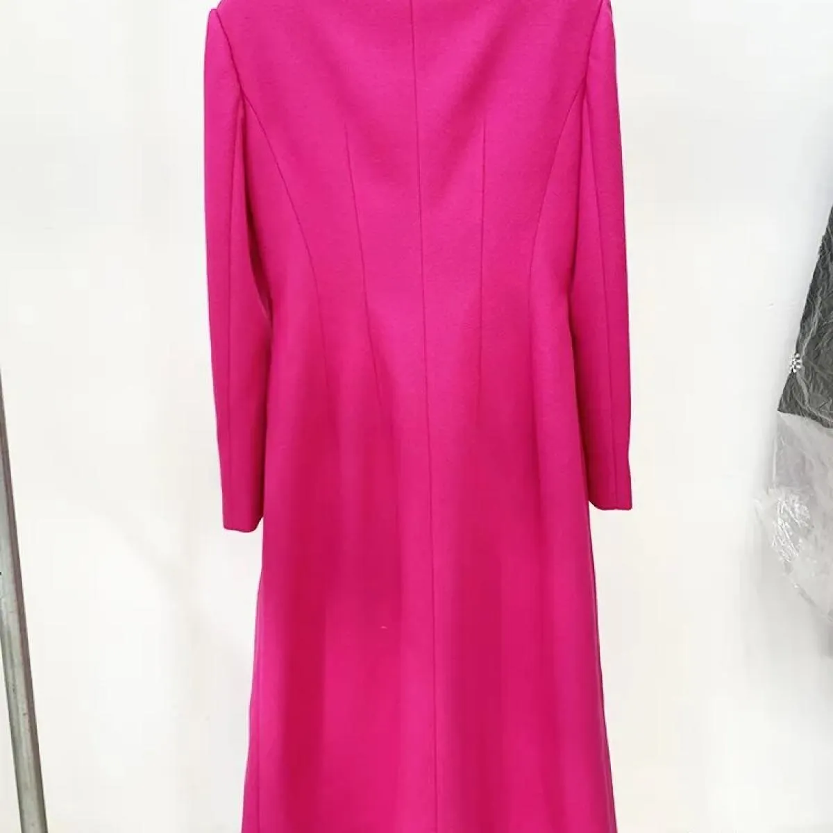 High Street Newest 2023 Autunno Inverno Fashion Designer Soprabito da donna Slim Fit Fiocco Misto lana Cappotto lungo