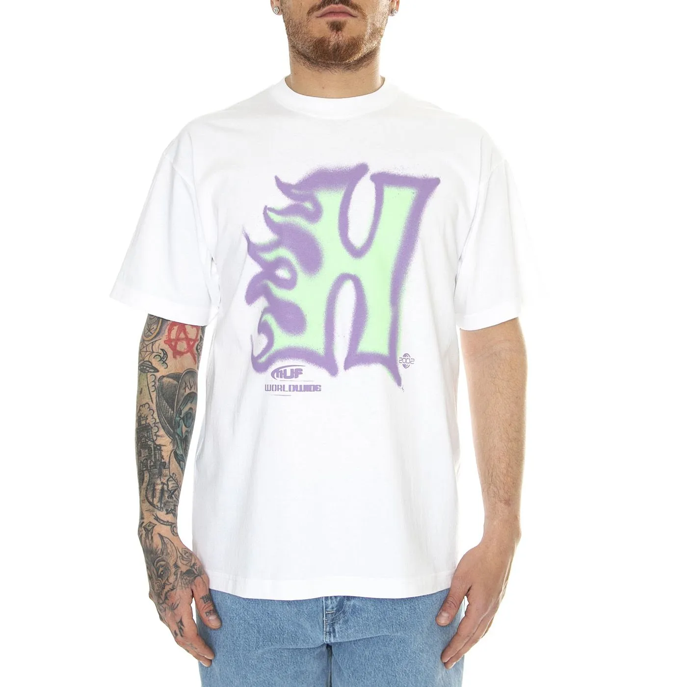 Huf Heat Wave S/S Tee White - Maglietta Girocollo Uomo Bianca    