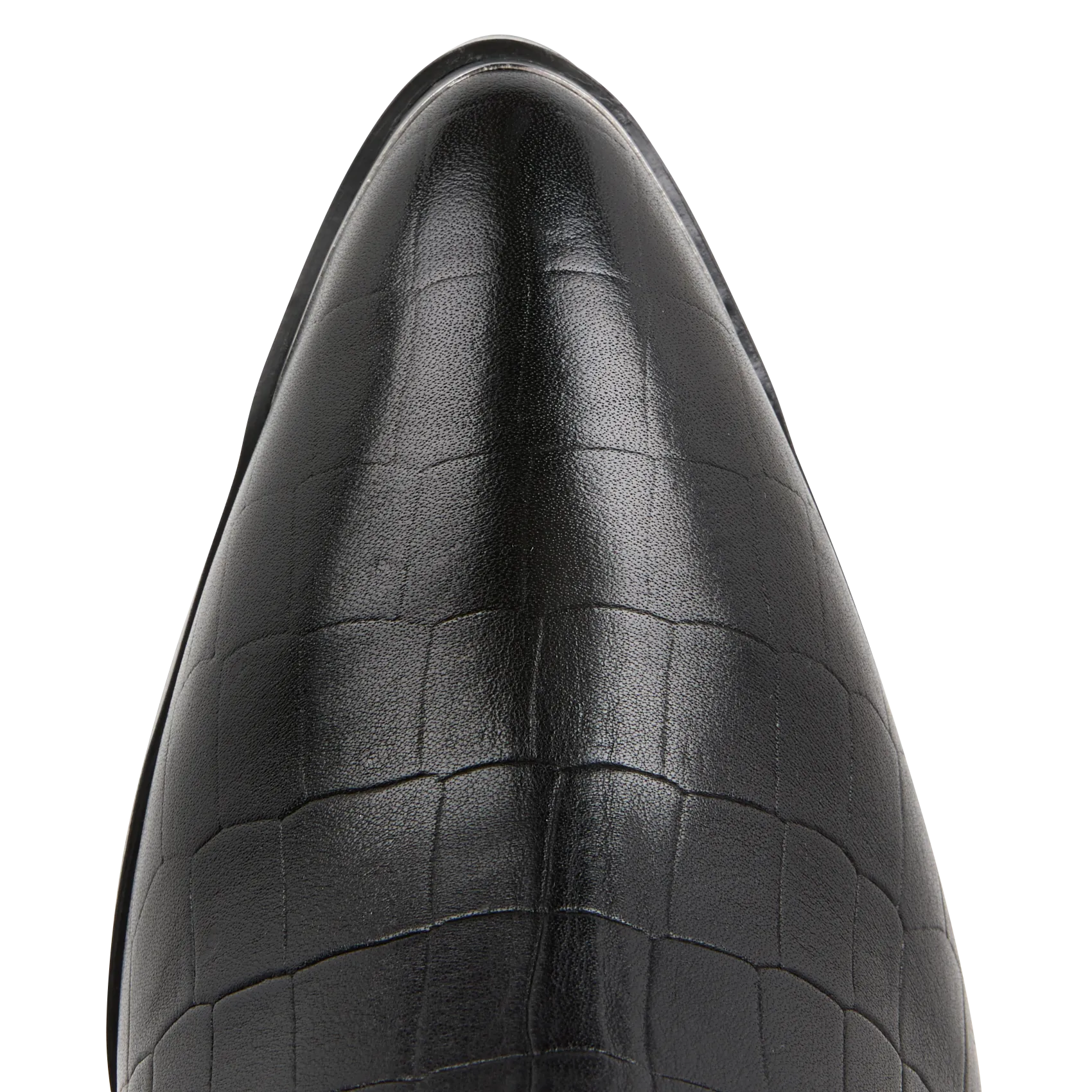 IKKS   Stivali con tacco in pelle stampata effetto coccodrillo | Nero