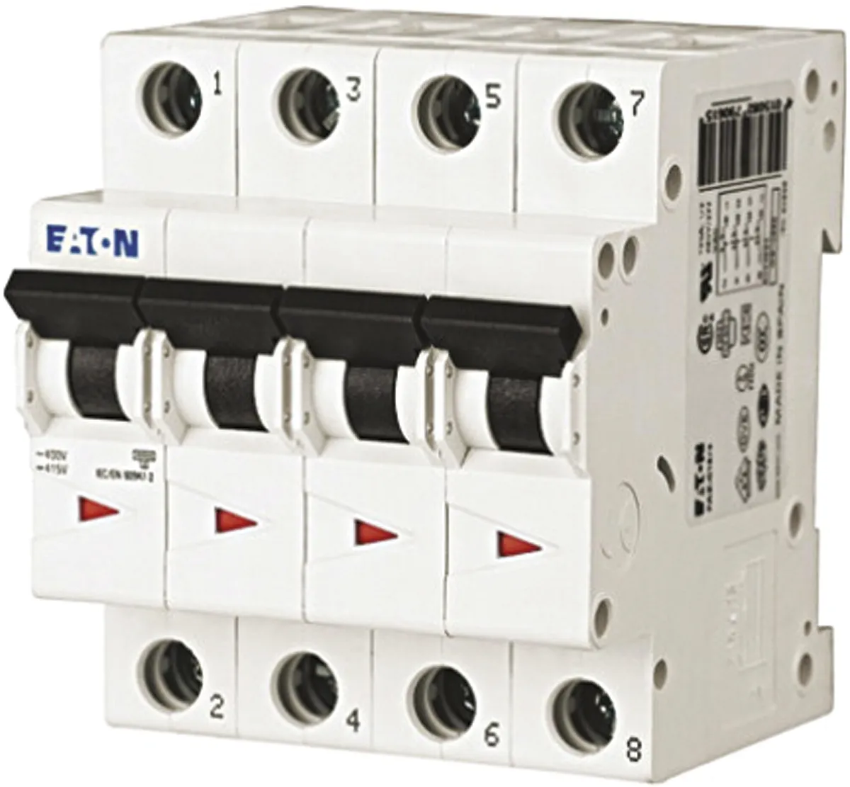 Interruttore magnetotermico Eaton, 4P 32A 6 kA, Tipo B