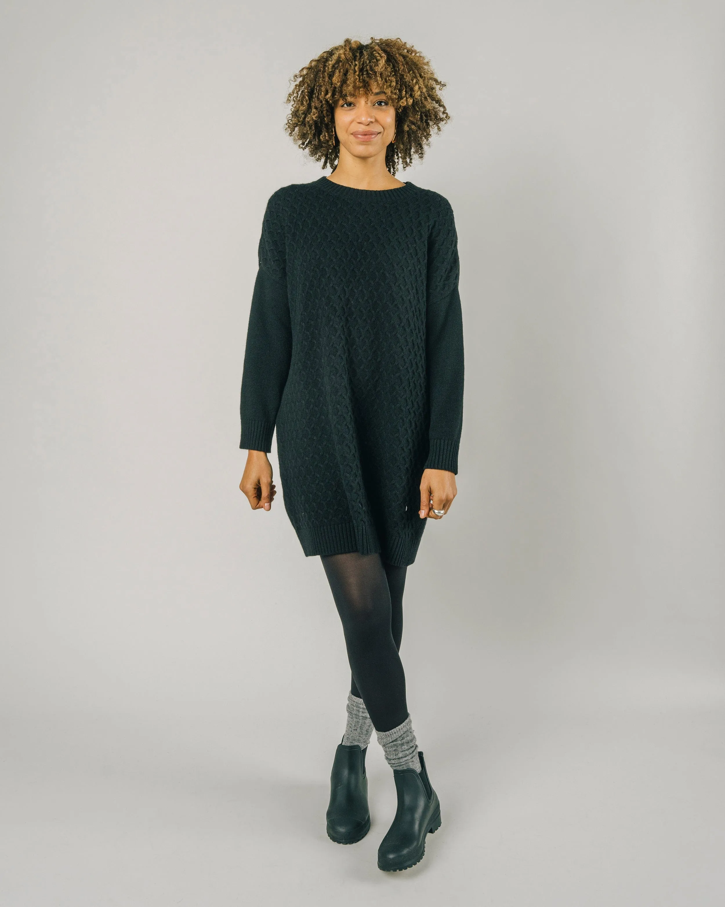 KNITTED DRESS - BLACK