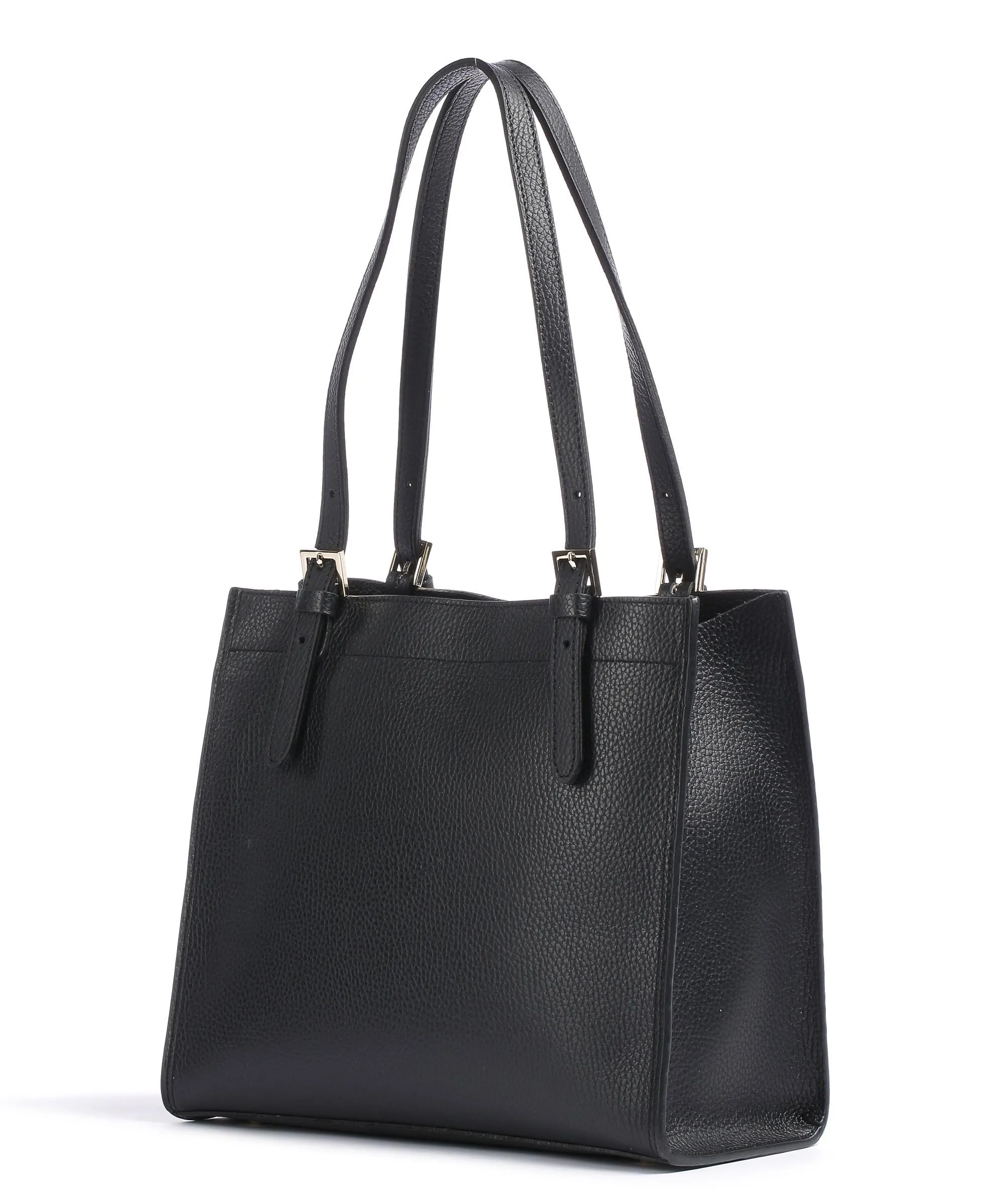 Lancaster Foulonne Double Borsa shopper pelle di vacchetta grana nero  