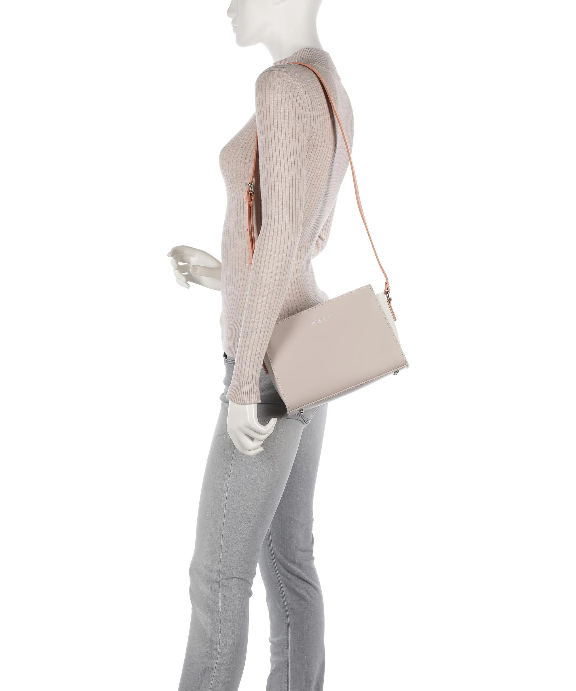  Lancaster Smooth Borsa a tracolla pelle di vacchetta liscia beige  