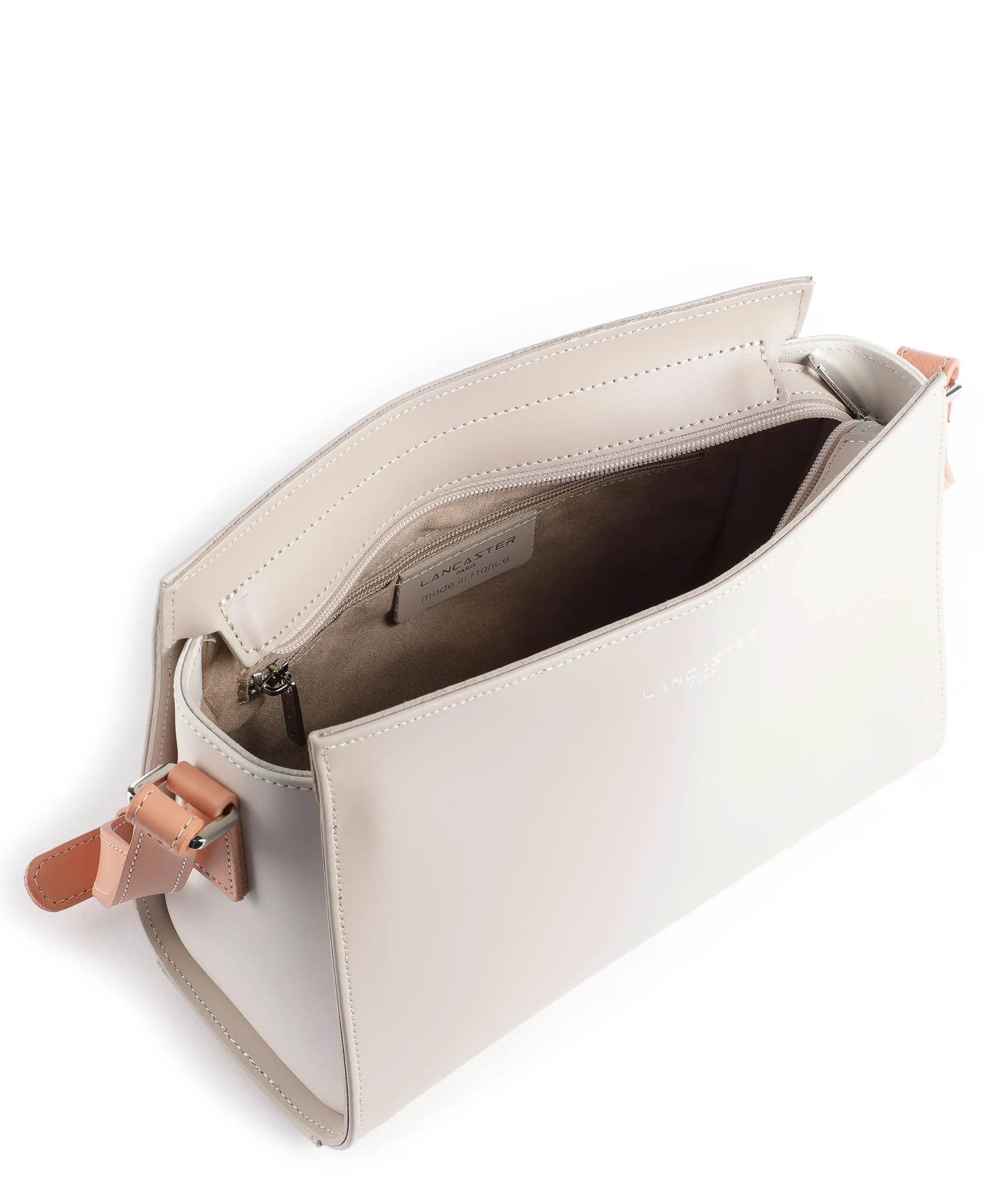  Lancaster Smooth Borsa a tracolla pelle di vacchetta liscia beige  