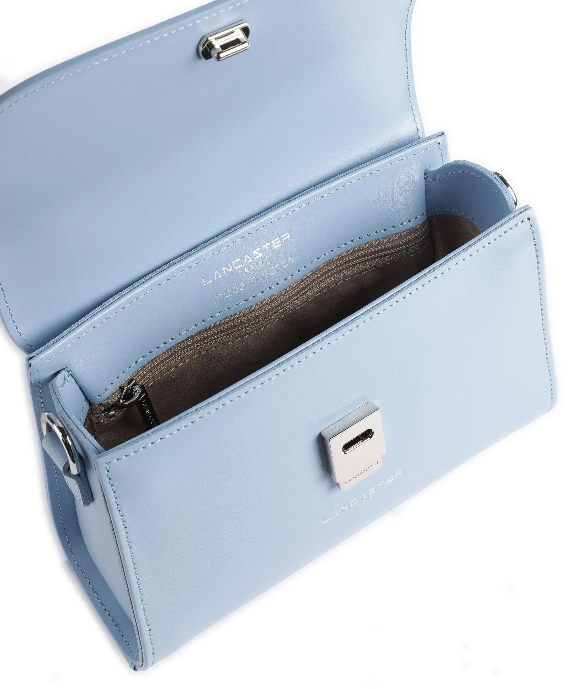  Lancaster Suave Even Borsa a mano pelle di vacchetta liscia blu chiaro  