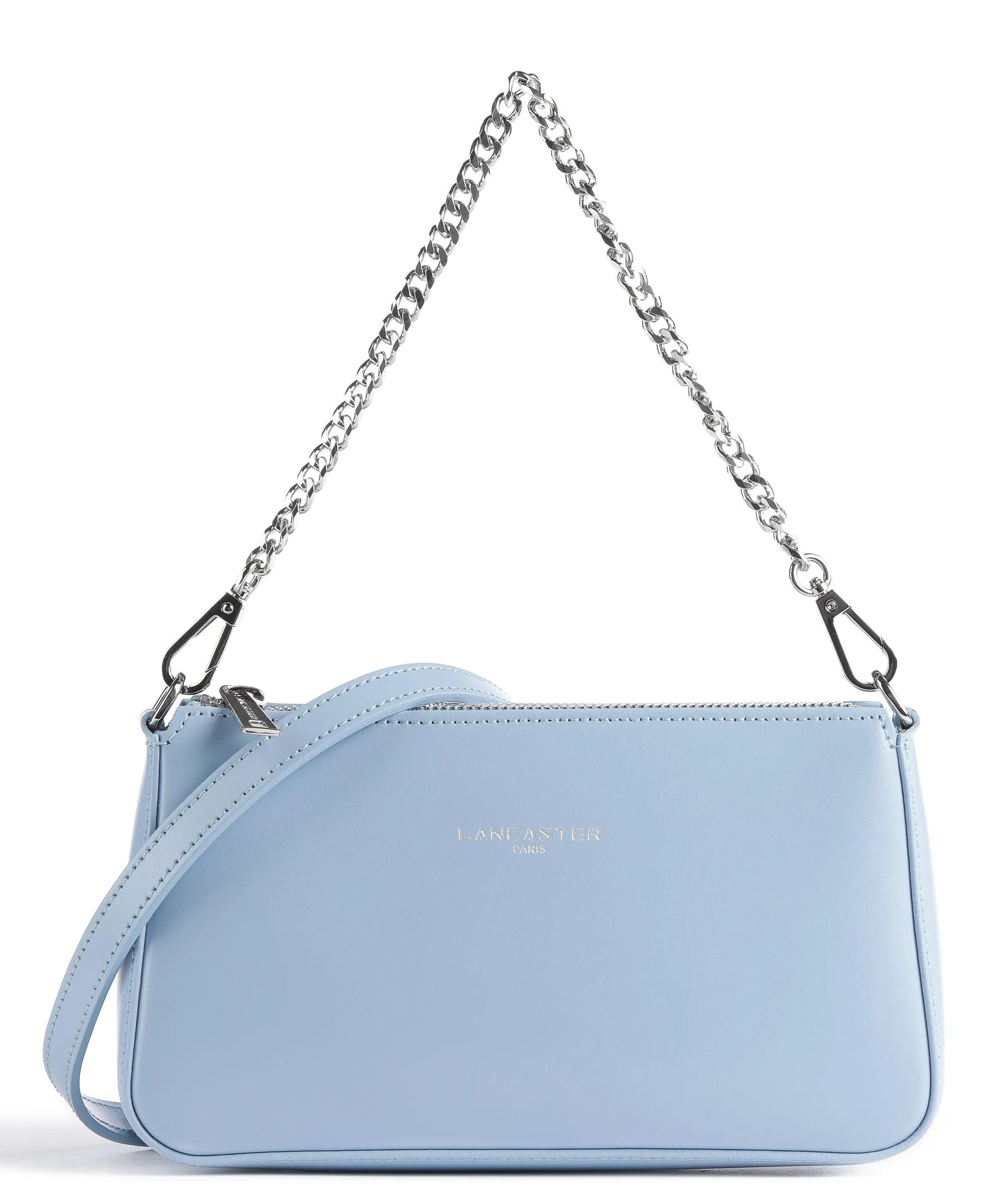  Lancaster Suave Even Borsa a spalla pelle di vacchetta liscia blu chiaro  