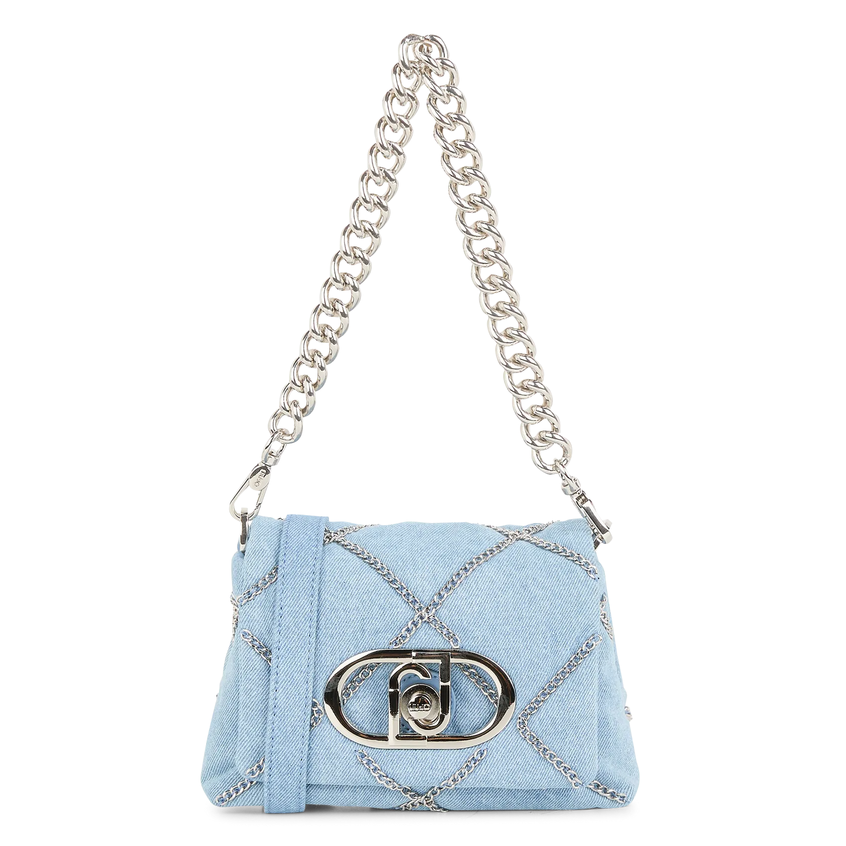  LIU JO   Borsa a tracolla in denim con catene | Blu