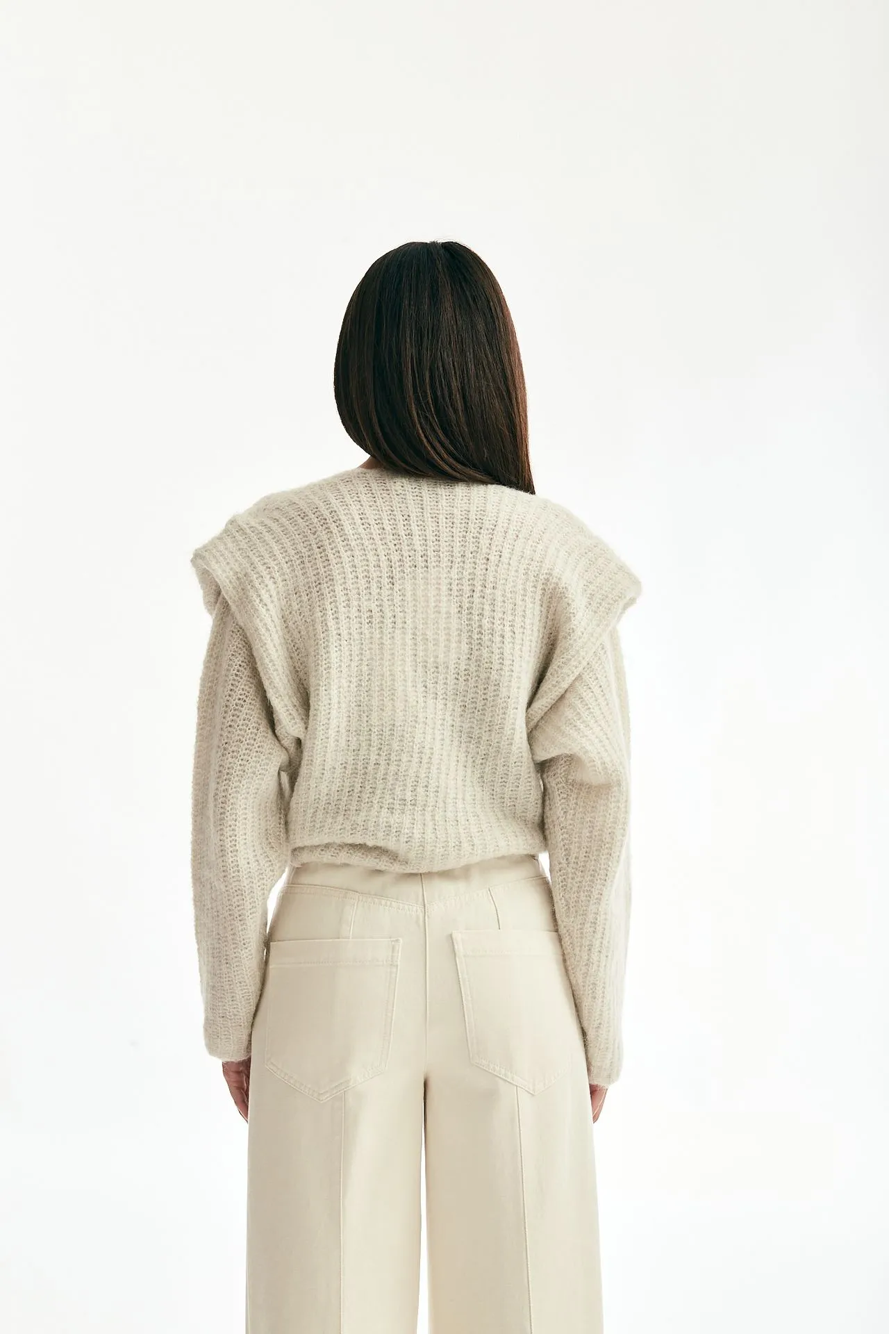 Maglia incrociata panna 