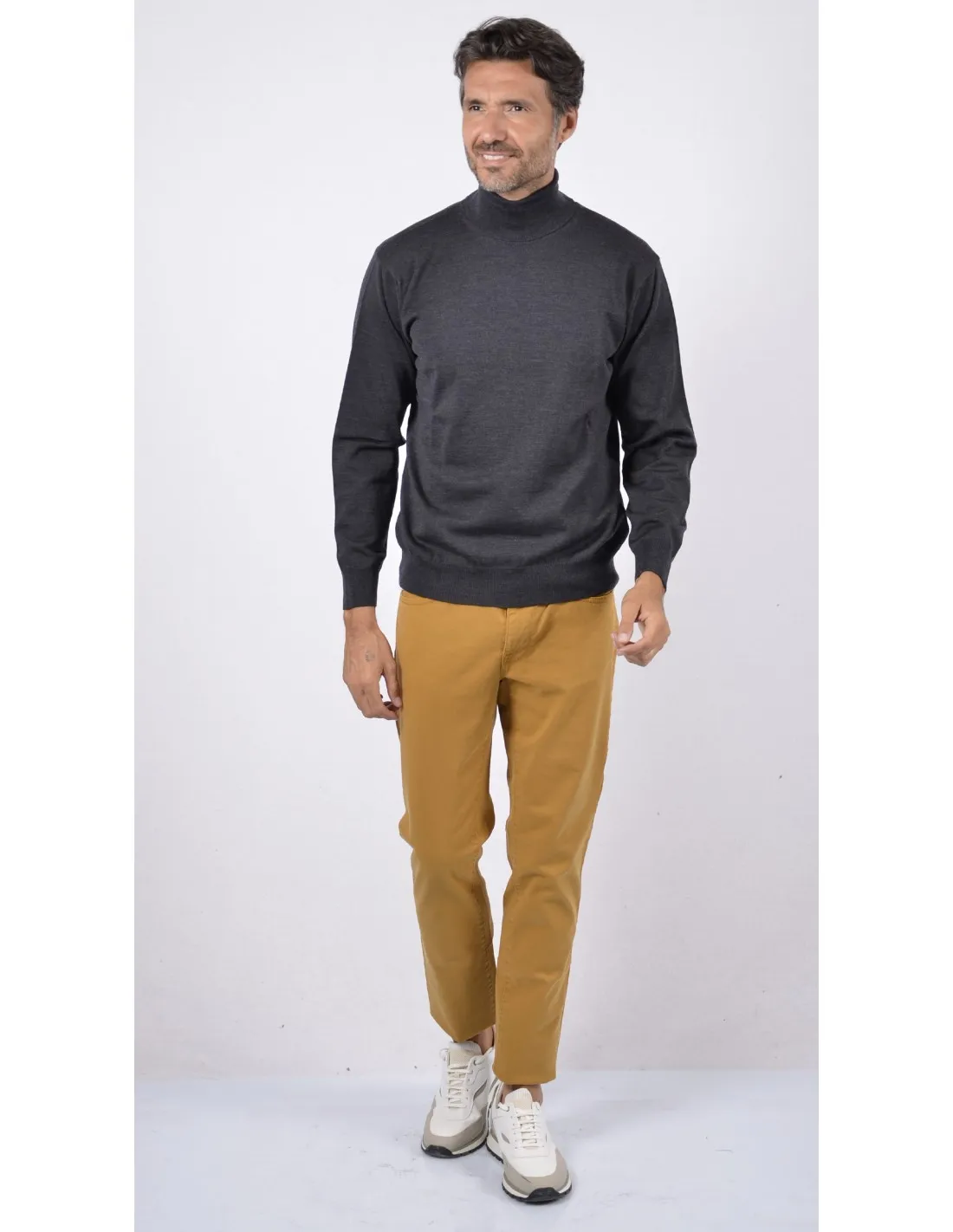 Maglia Lupetto con bottoni Grigio Mod Clusone A / I