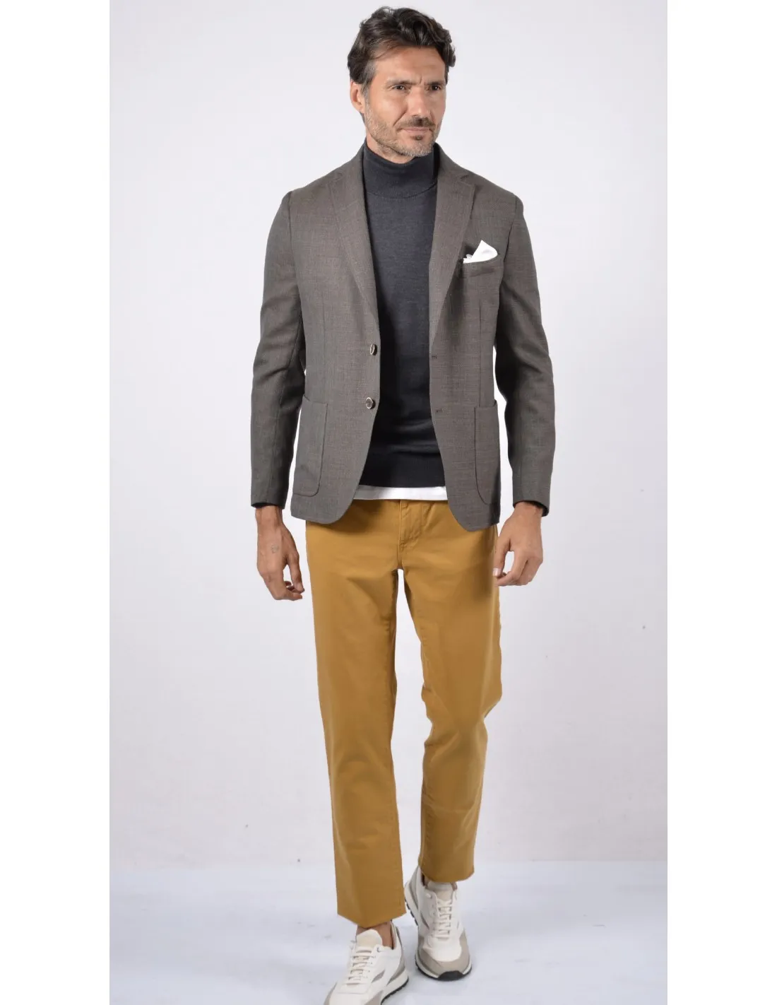 Maglia Lupetto con bottoni Grigio Mod Clusone A / I