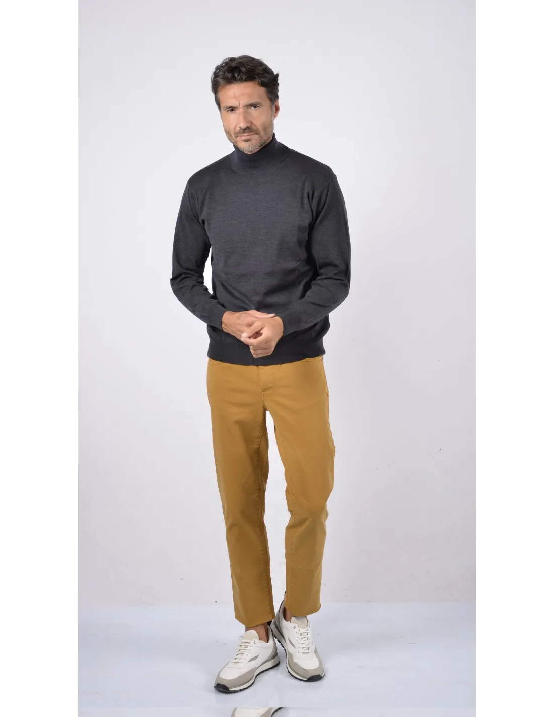 Maglia Lupetto con bottoni Grigio Mod Clusone A / I