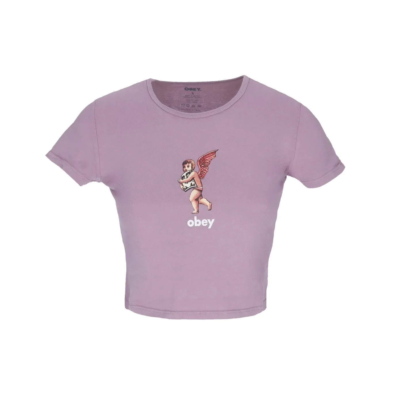 Maglietta Corta Donna Mine! Cropped Chloe Fitted Tee Lilac Chalk