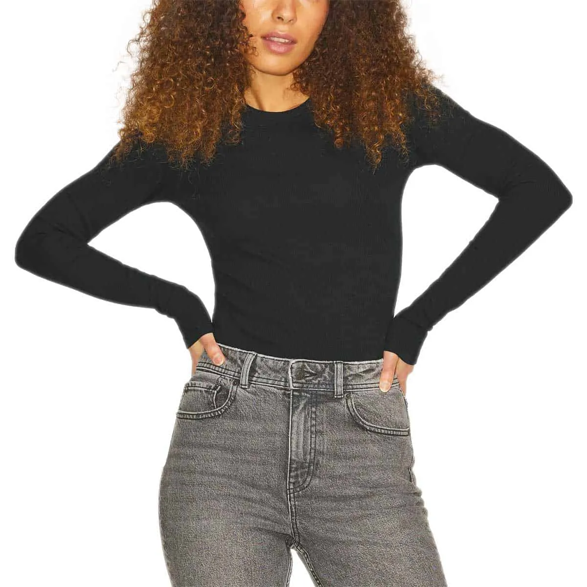 Maglietta M.Lunghe Elasticizzata Costine FREYA Donna JJXX