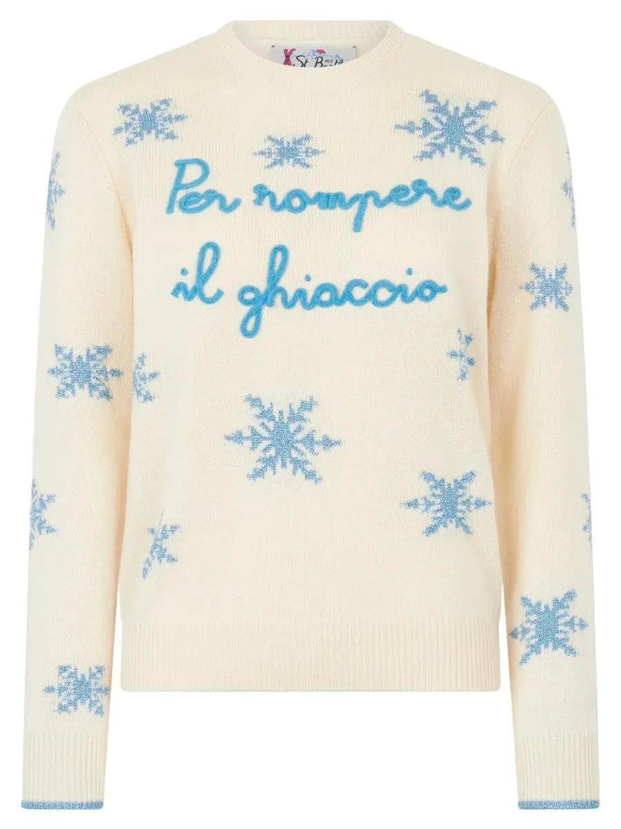 Maglione con scritta Per rompere il ghiaccio