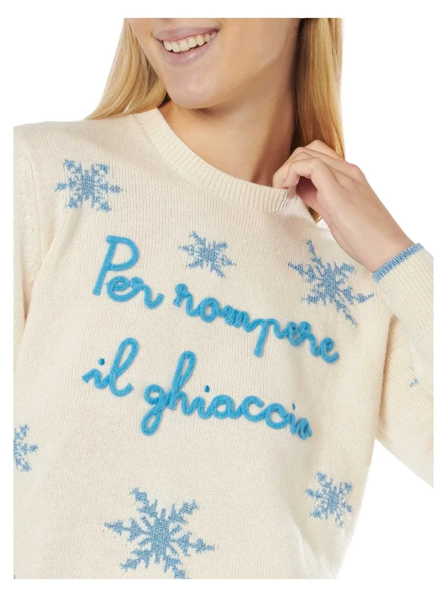 Maglione con scritta Per rompere il ghiaccio