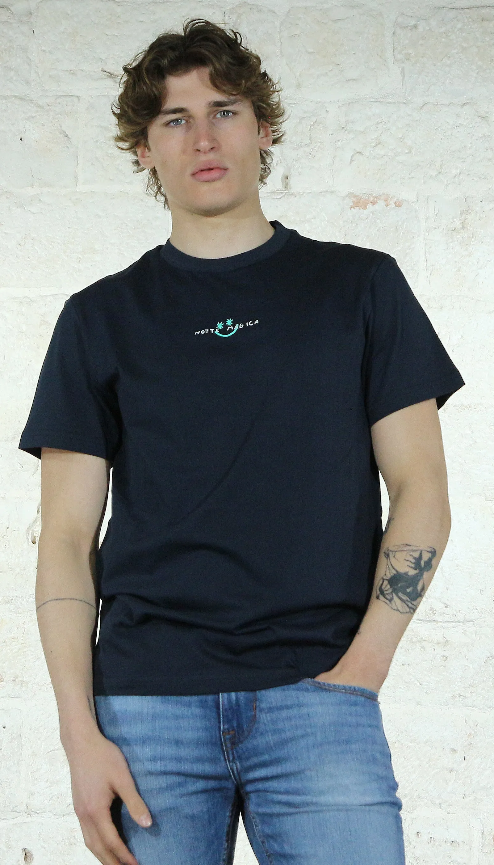 Manuel Ritz T-shirt 'notte magica' in cotone blu