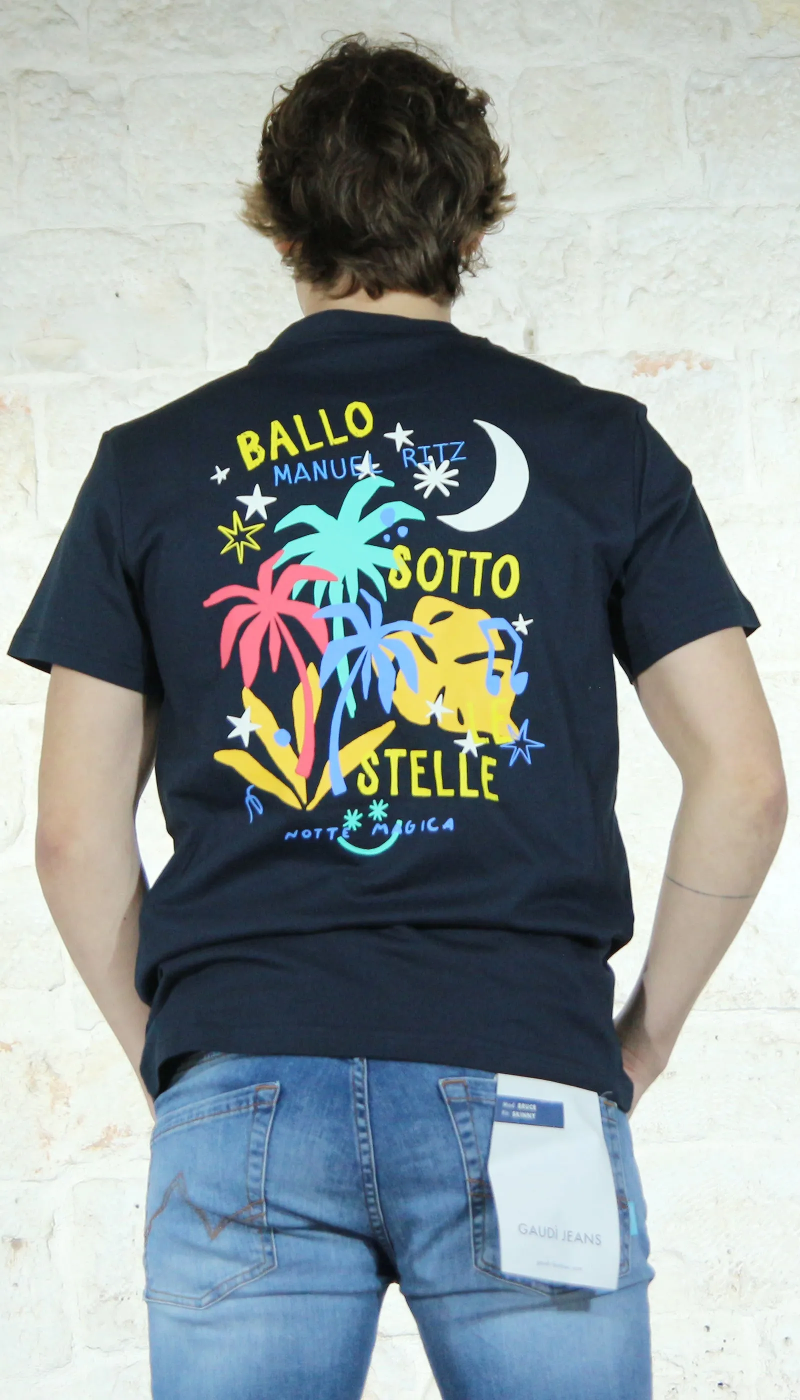Manuel Ritz T-shirt 'notte magica' in cotone blu