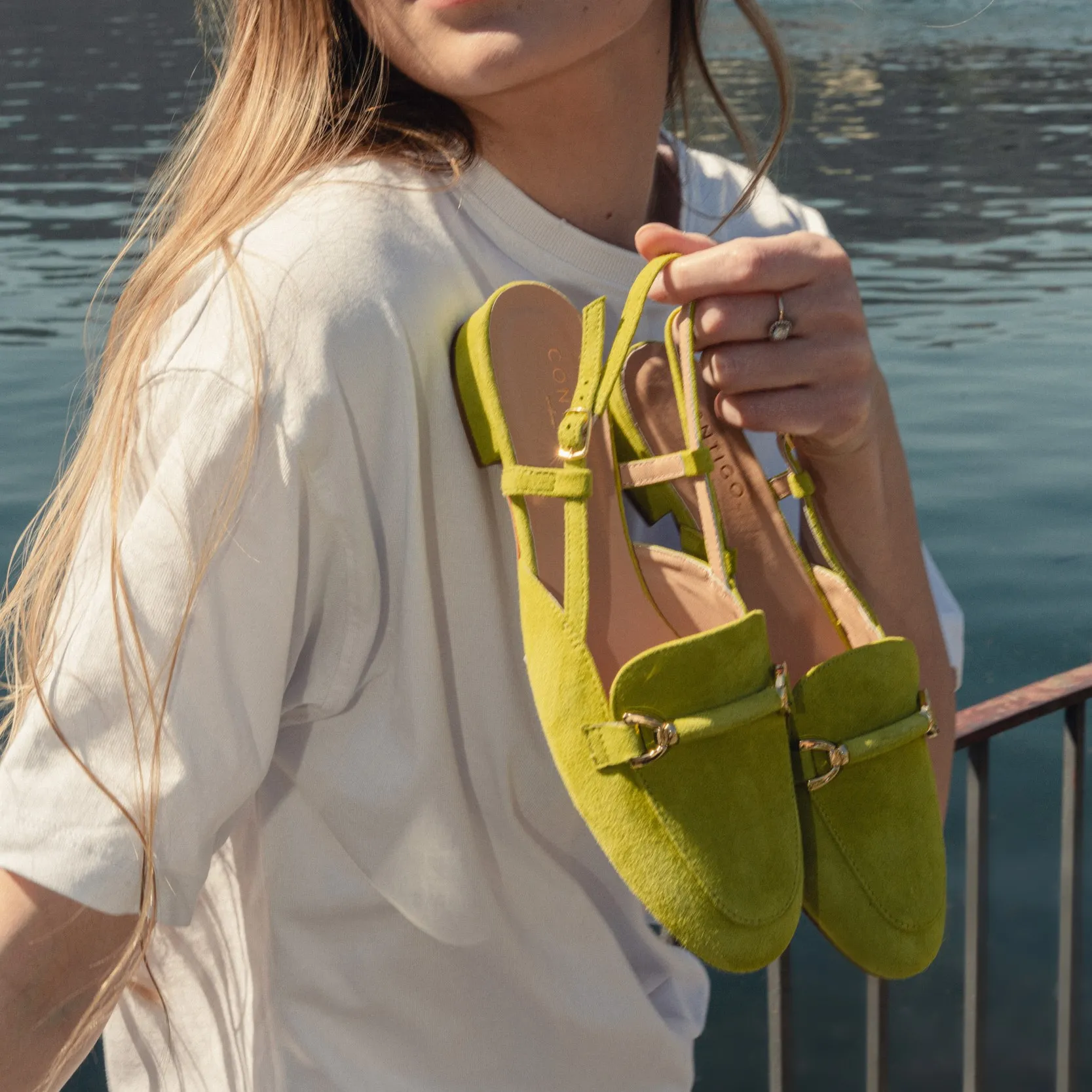Mocassino Slingback Lime