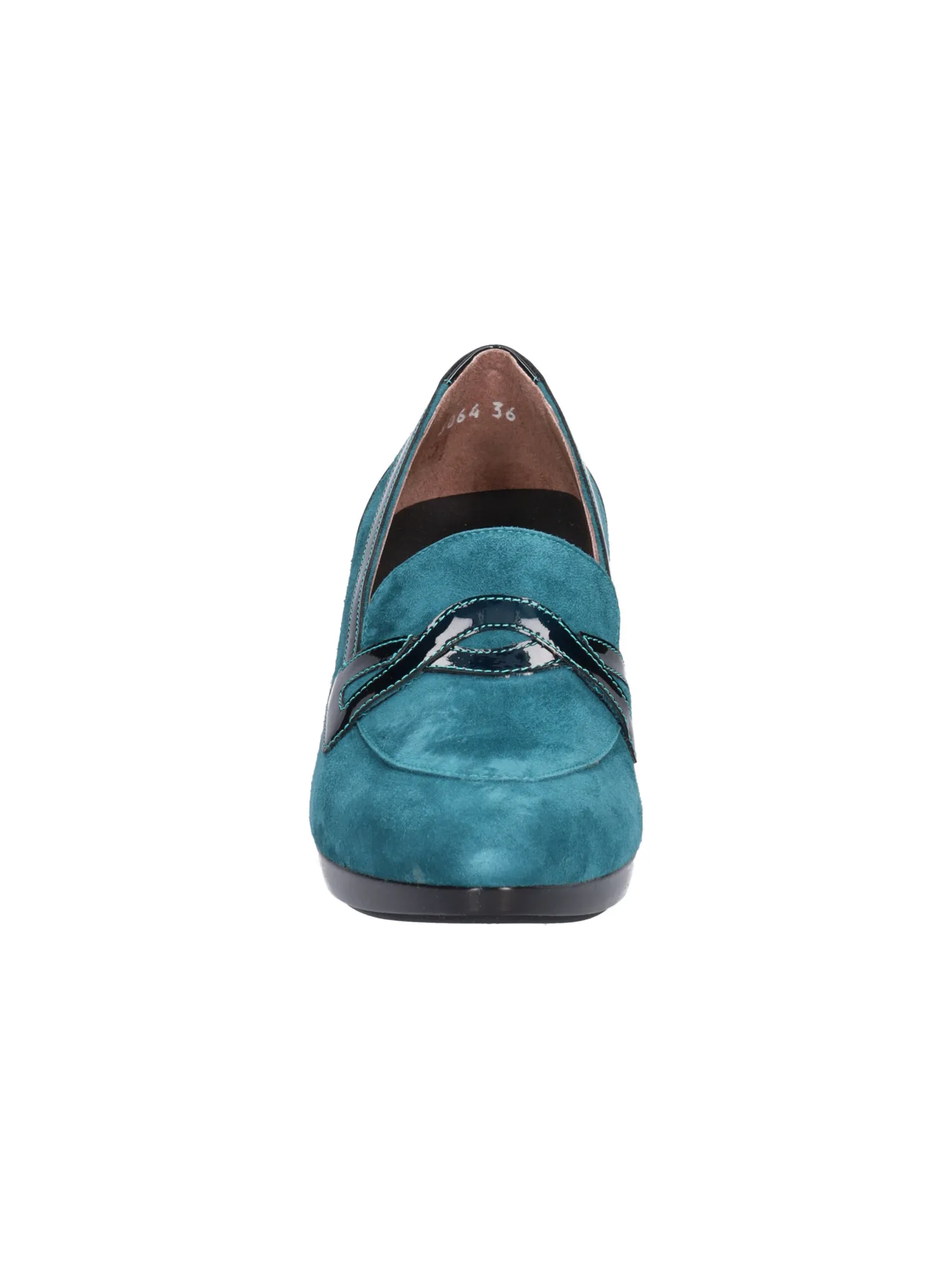 Mocassino tacco largo Melluso da donna verde petrolio