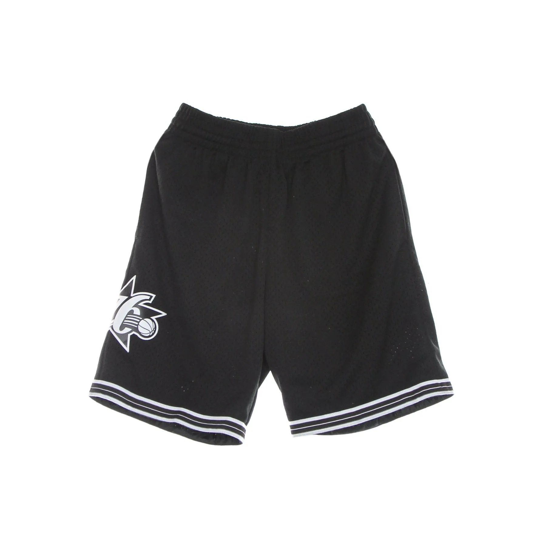 Pantaloncino Basket Uomo Nba White Logo Swingman Short Hardwood Classics 2000 Phi76e Black/white