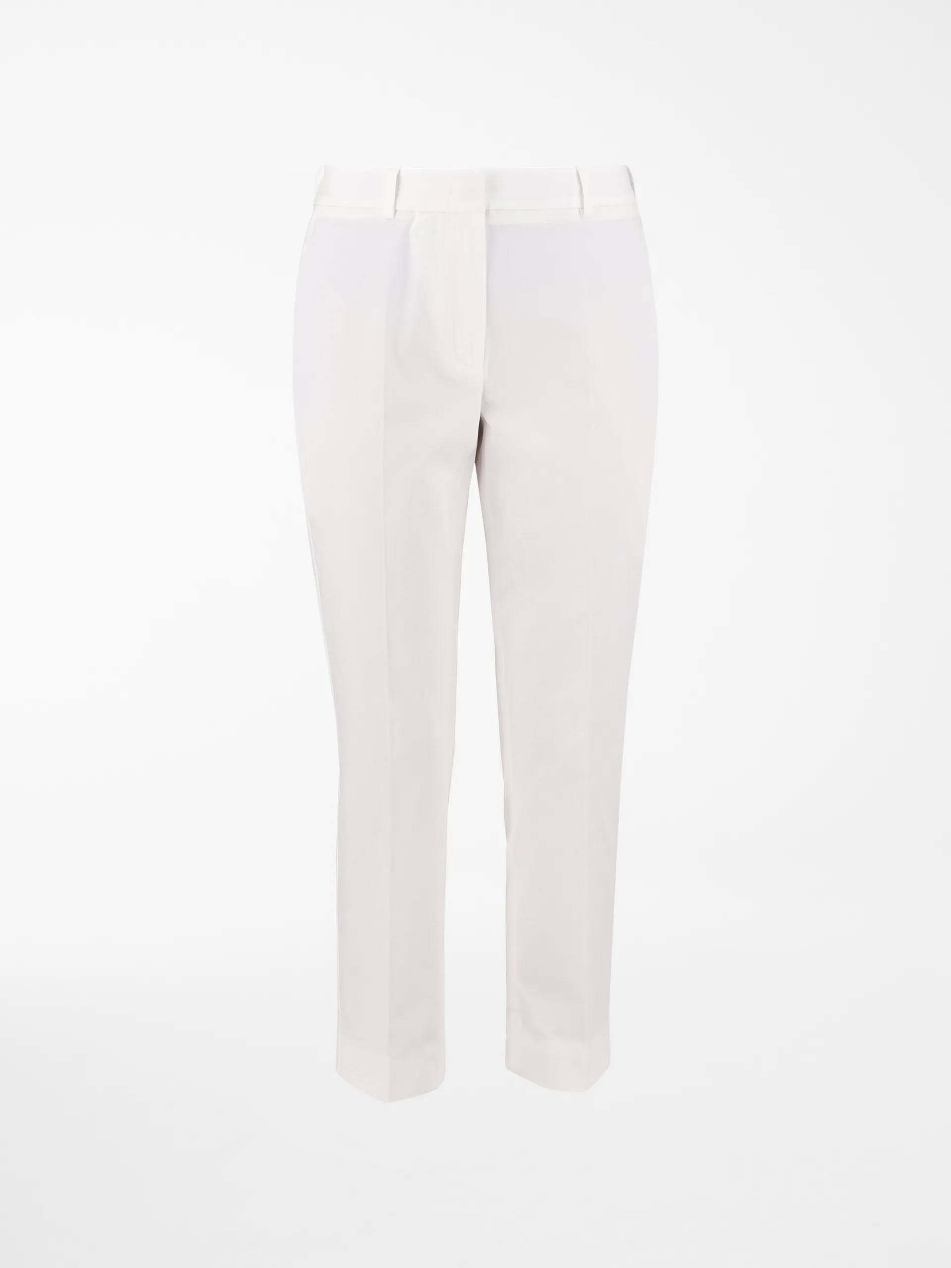 Pantaloni a sigaretta in gabardina di cotone stretch bianchi