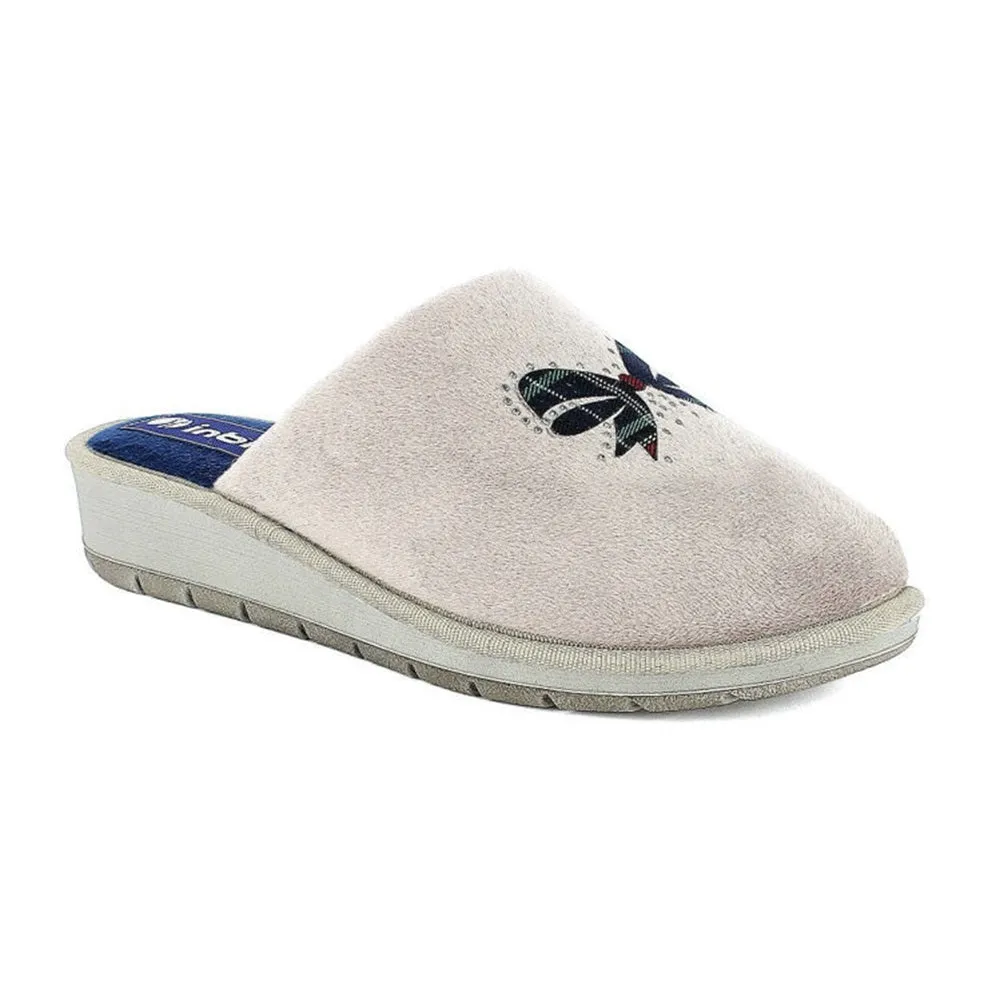 Pantofole da Donna - INBLU Art. GY19 tortora con fiocco tirolese