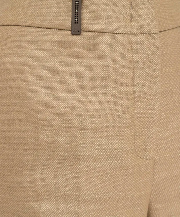 Peserico Pantaloni beige in lino e seta P0421002125