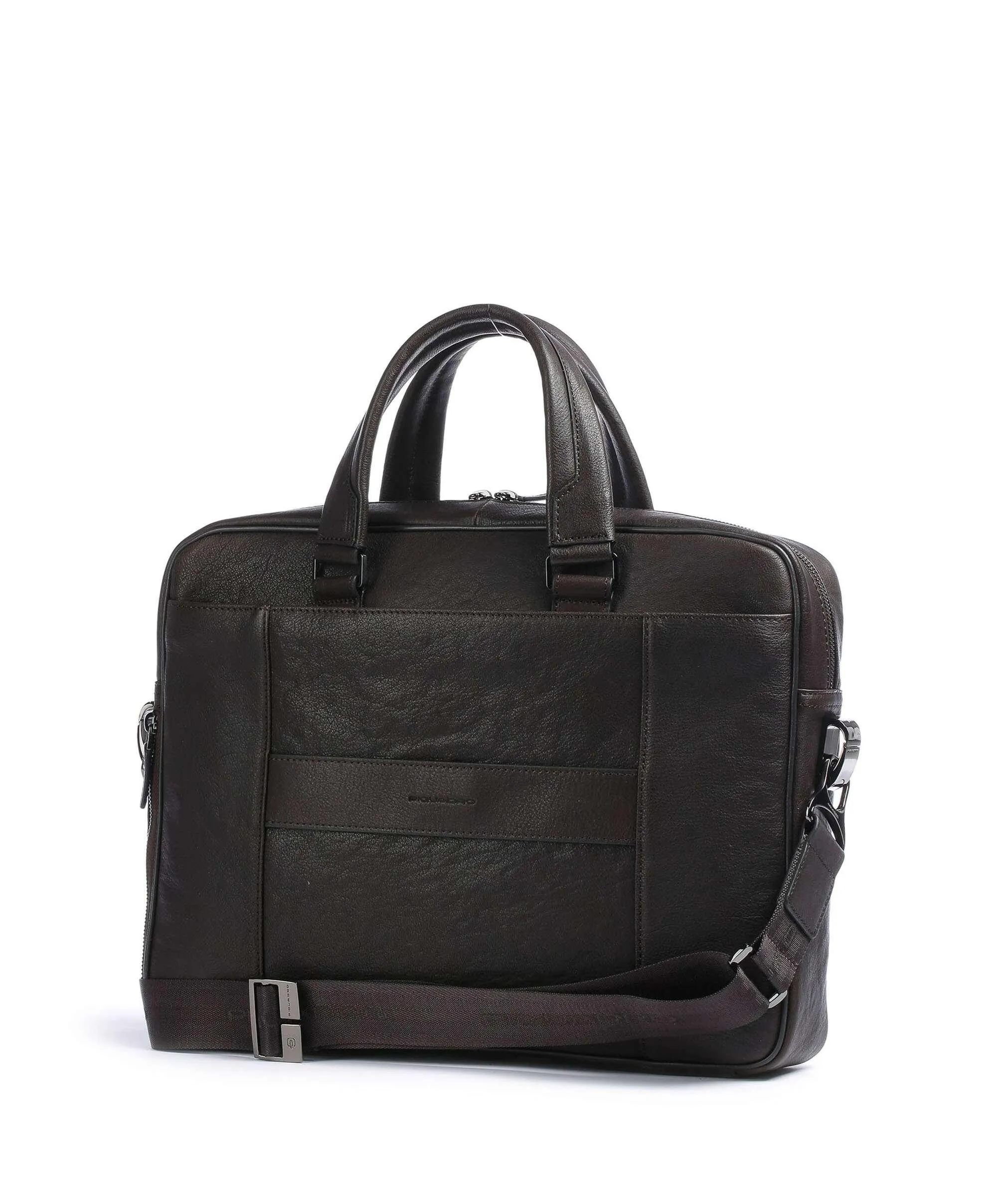  Piquadro Black Square Cartella 15″ pelle di vacchetta finemente grana marrone scuro  