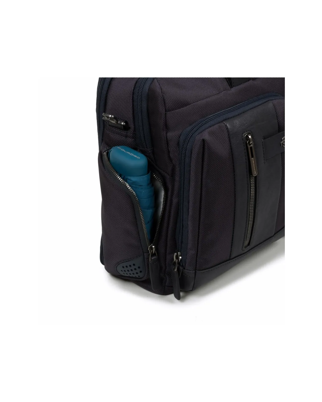PIQUADRO - Cartella 2 manici in pelle e tessuto 2 comparti - Blu - CA4441BR/BLU | Studioarch.com