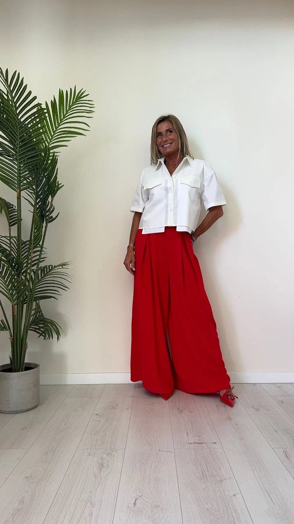 PLEASE - CLX9HMR - CAMICIA POLICOTONE CROPPED CON TASCHE