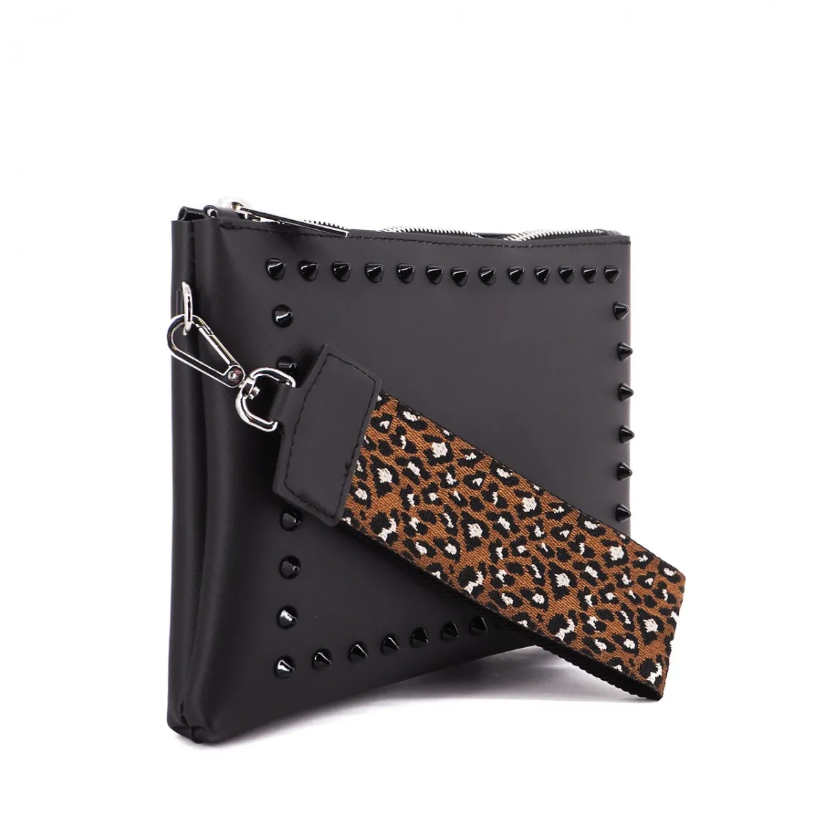 Pochette Borchie Nere, Nero