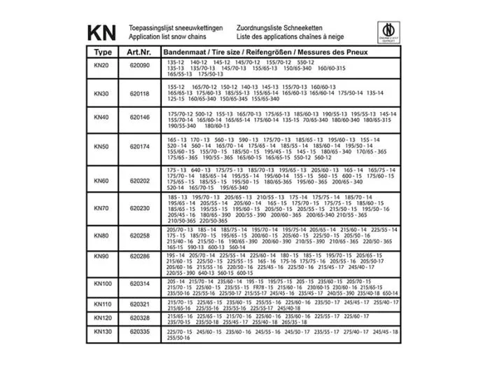ProPlus KN60 12 mm catene da neve