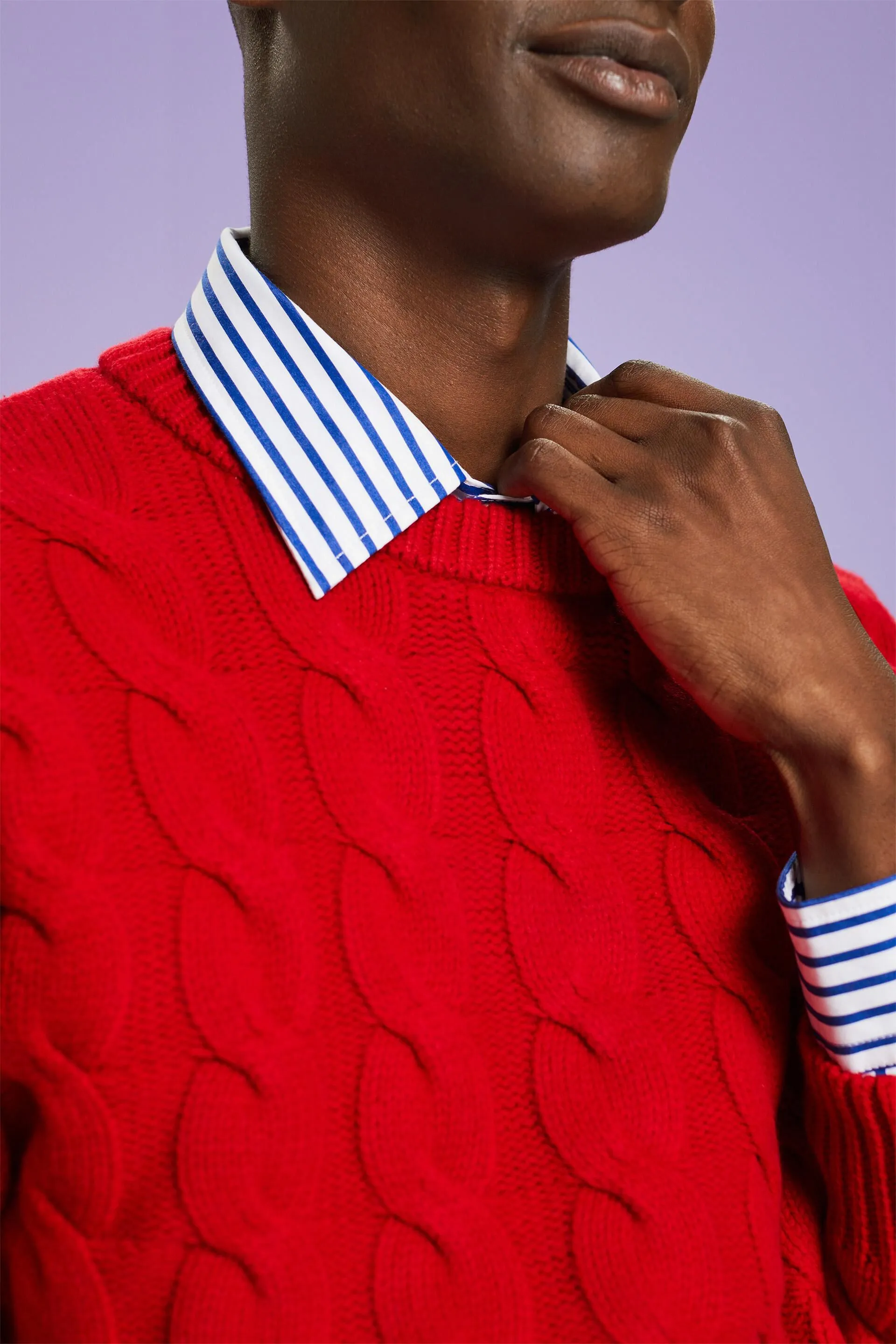 Pullover in maglia di lana intrecciata