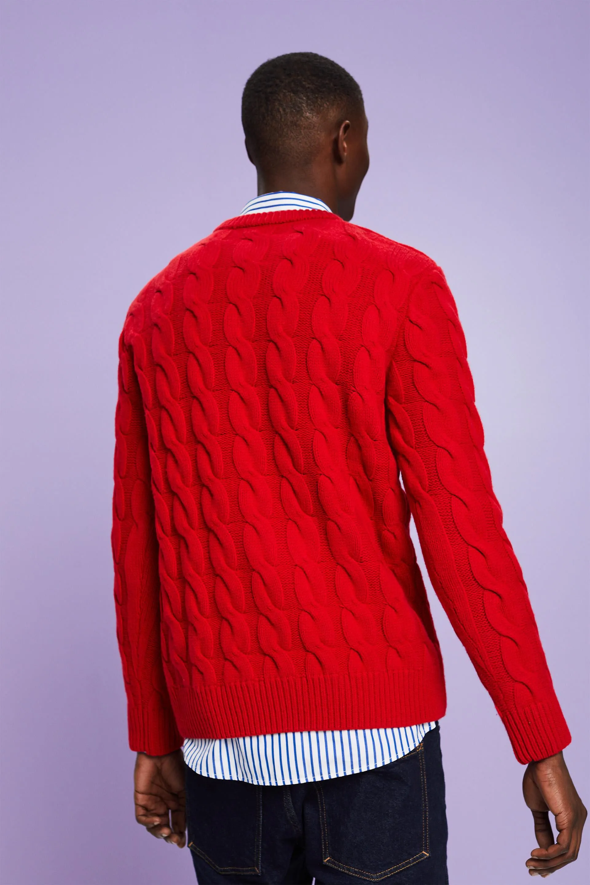 Pullover in maglia di lana intrecciata